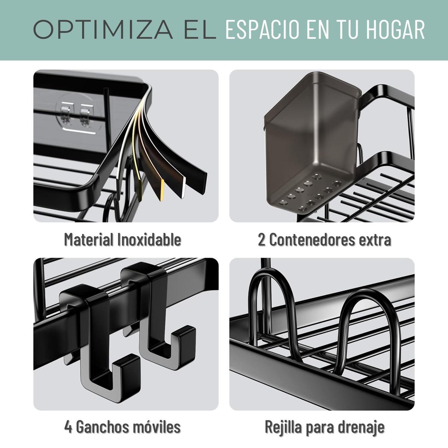 Organizador De Ducha Repisa Baño Jabonera Set 4 Inoxidable-9