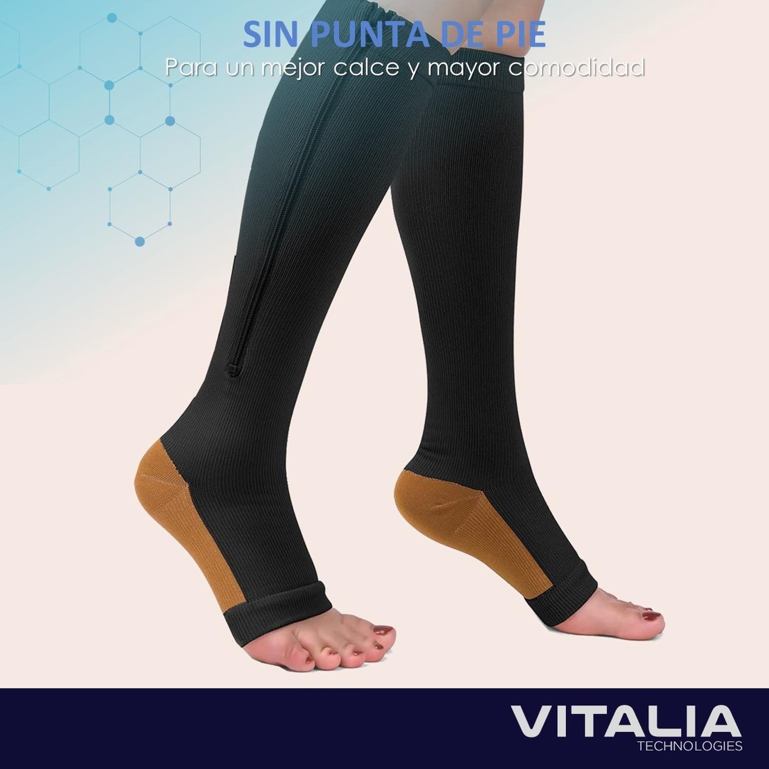 Medias de Compresion con Cierre Cobre Pack 3 Pares Vitalia-6