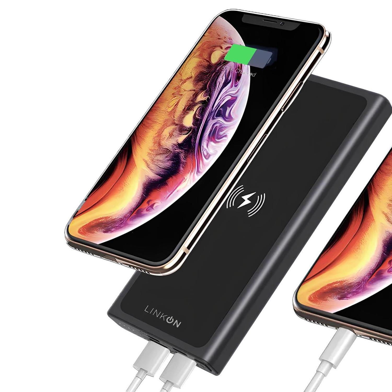 Cargador Inalambrico y Cable Bateria Power Bank 10000 Linkon-0