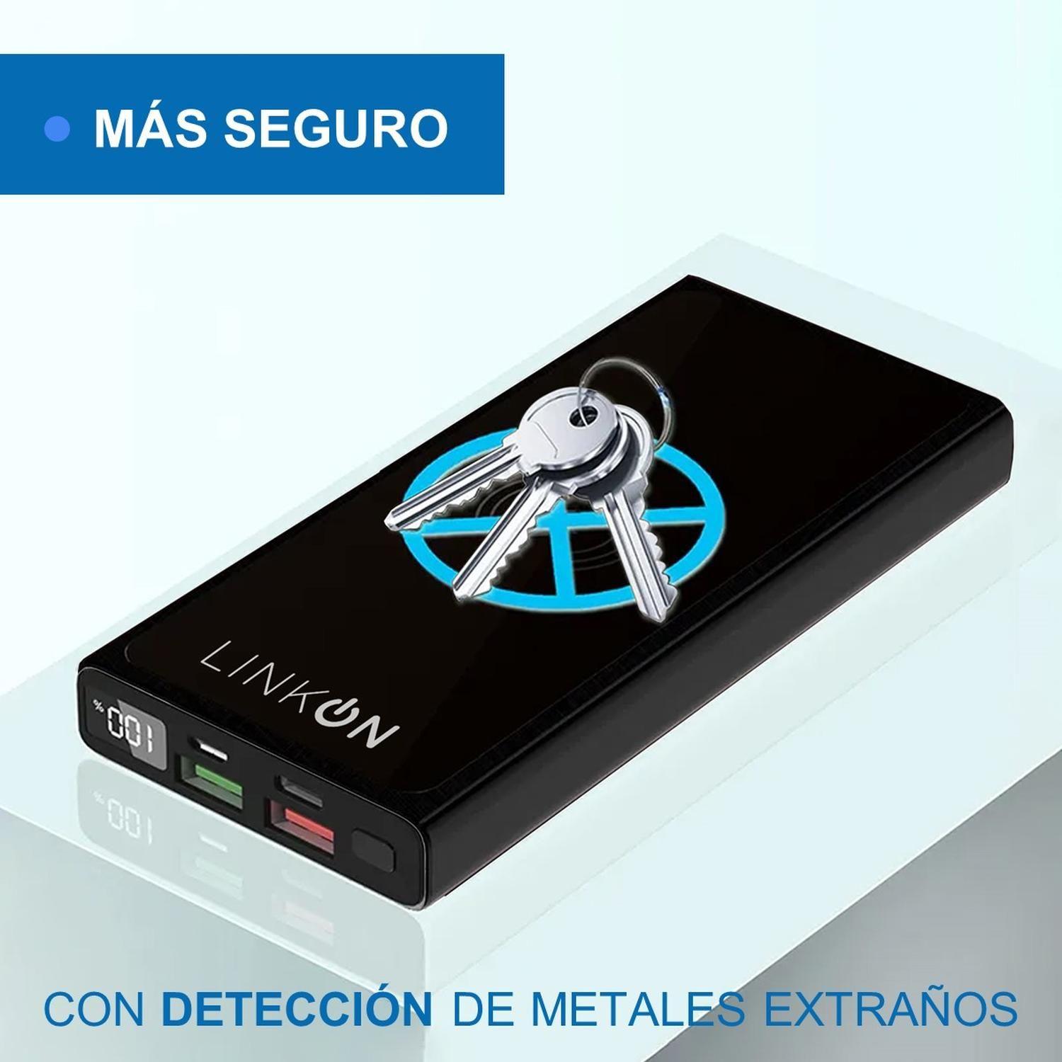 Cargador Inalambrico y Cable Bateria Power Bank 10000 Linkon-6