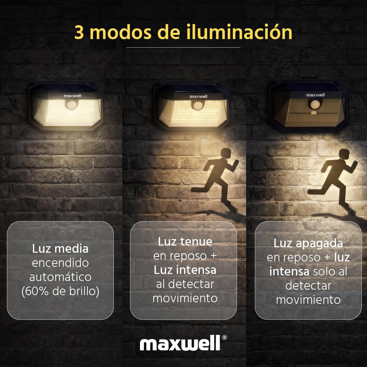 Foco Lampara Solar LED Maxwell Exterior con Sensor Set de 2-2