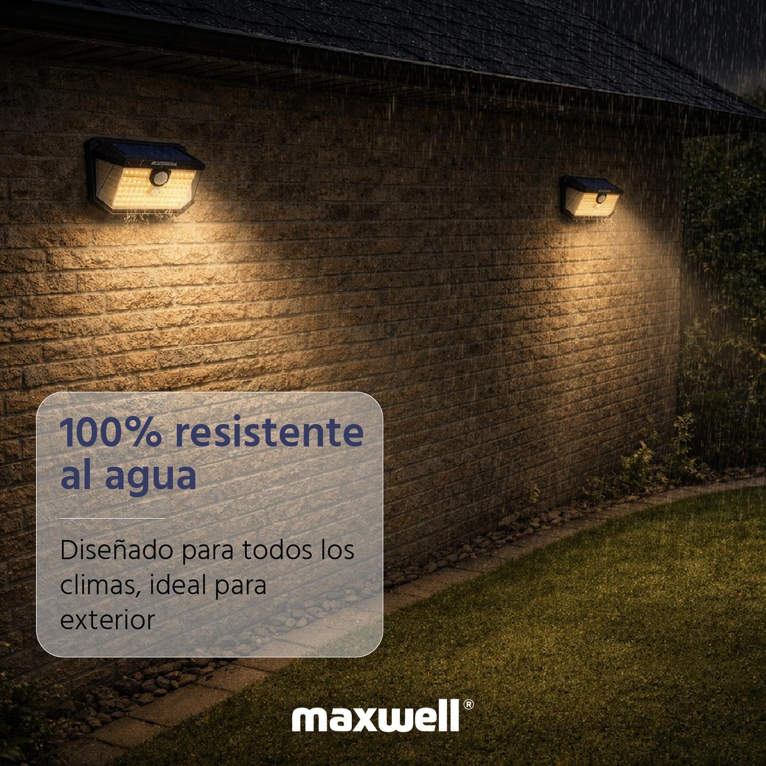 Foco Lampara Solar LED Maxwell Exterior con Sensor Set de 2-6