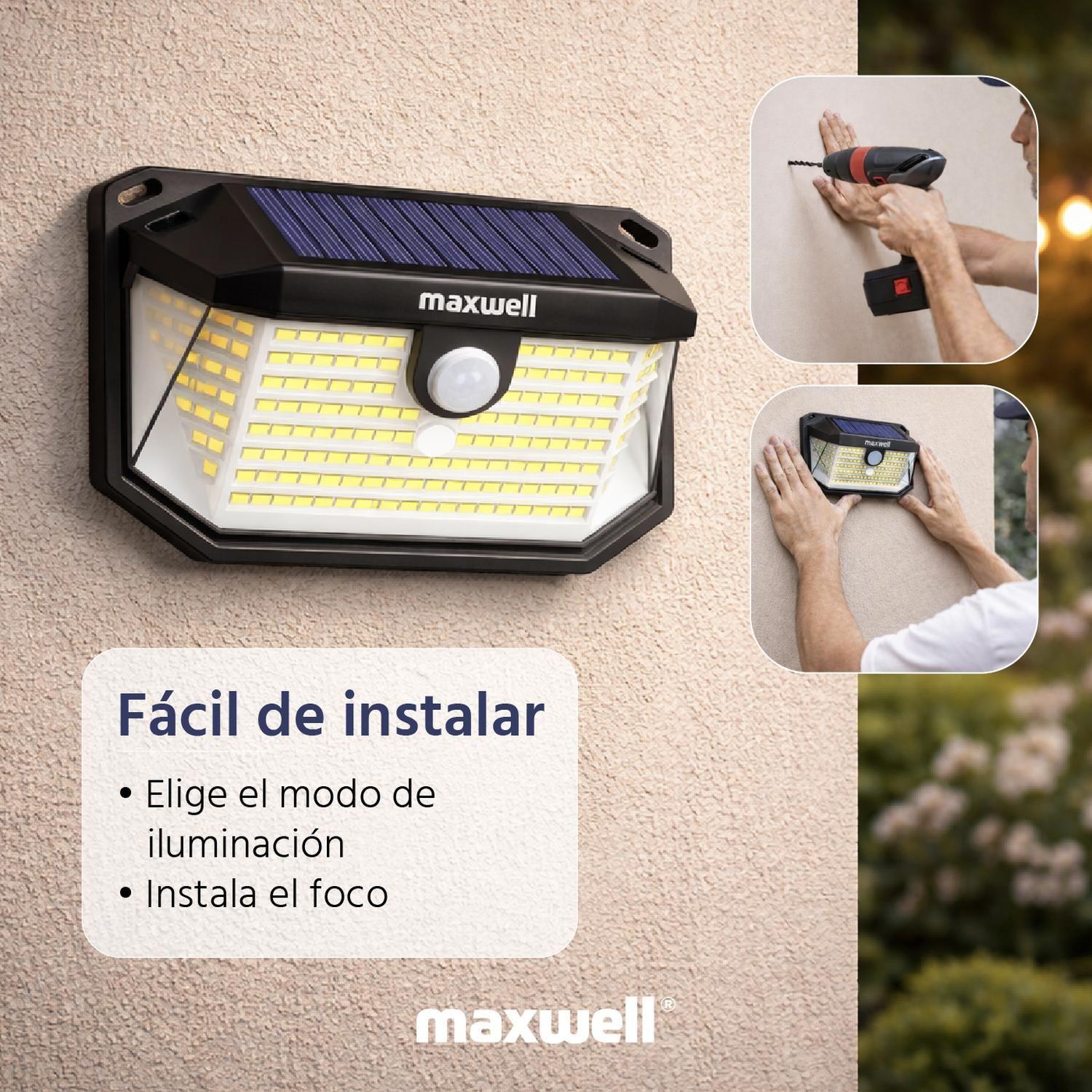 Foco Lampara Solar LED Maxwell Exterior con Sensor Set de 2-7