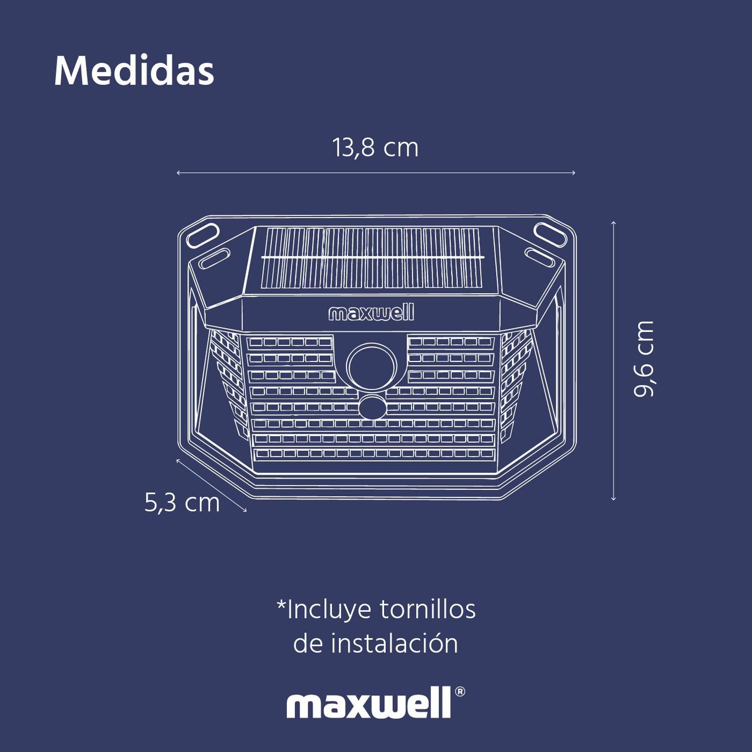 Foco Lampara Solar LED Maxwell Exterior con Sensor Set de 2-8