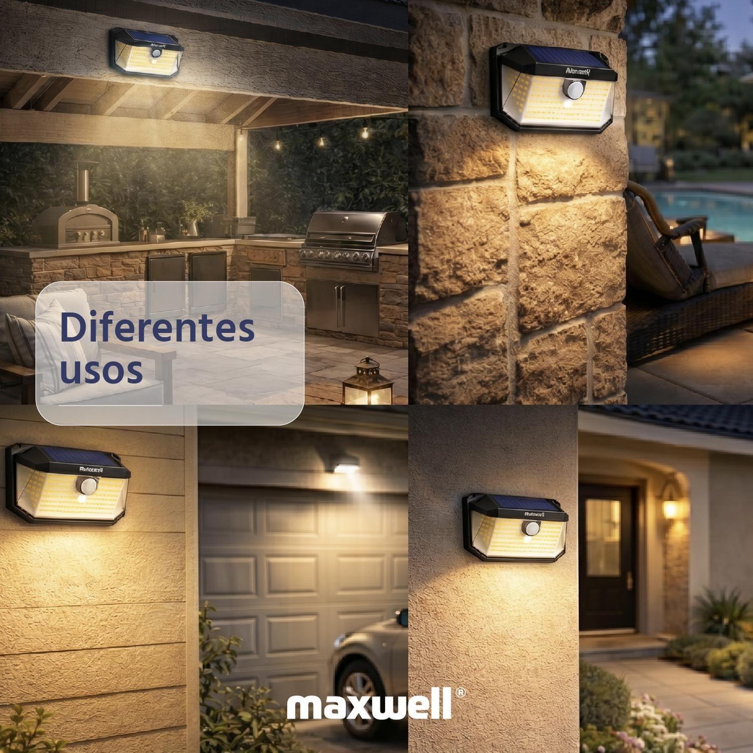 Foco Lampara Solar LED Maxwell Exterior con Sensor Set de 2-9