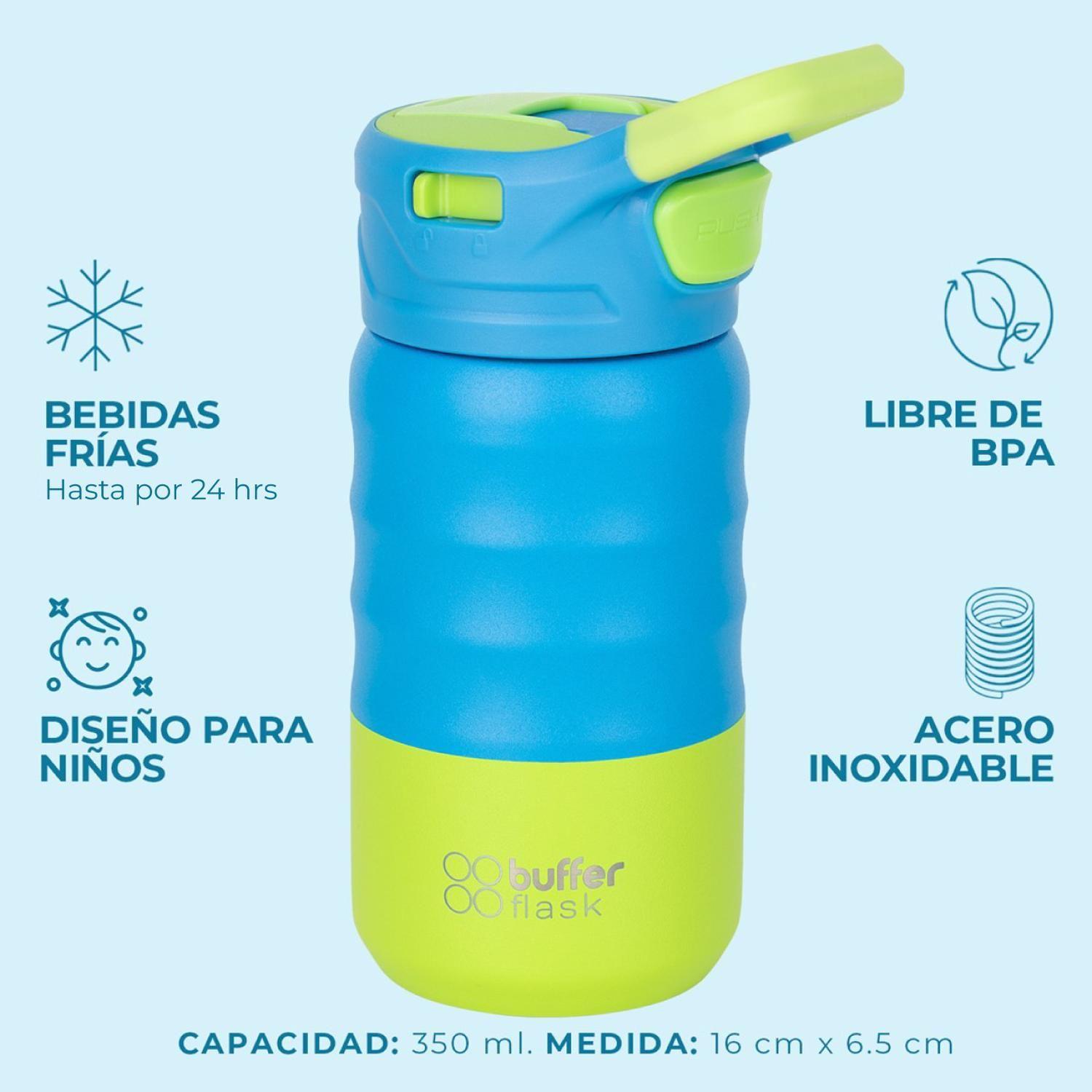 Termo Botella Agua Termica Niños Buffer 350ml Acero Inoxidable-2
