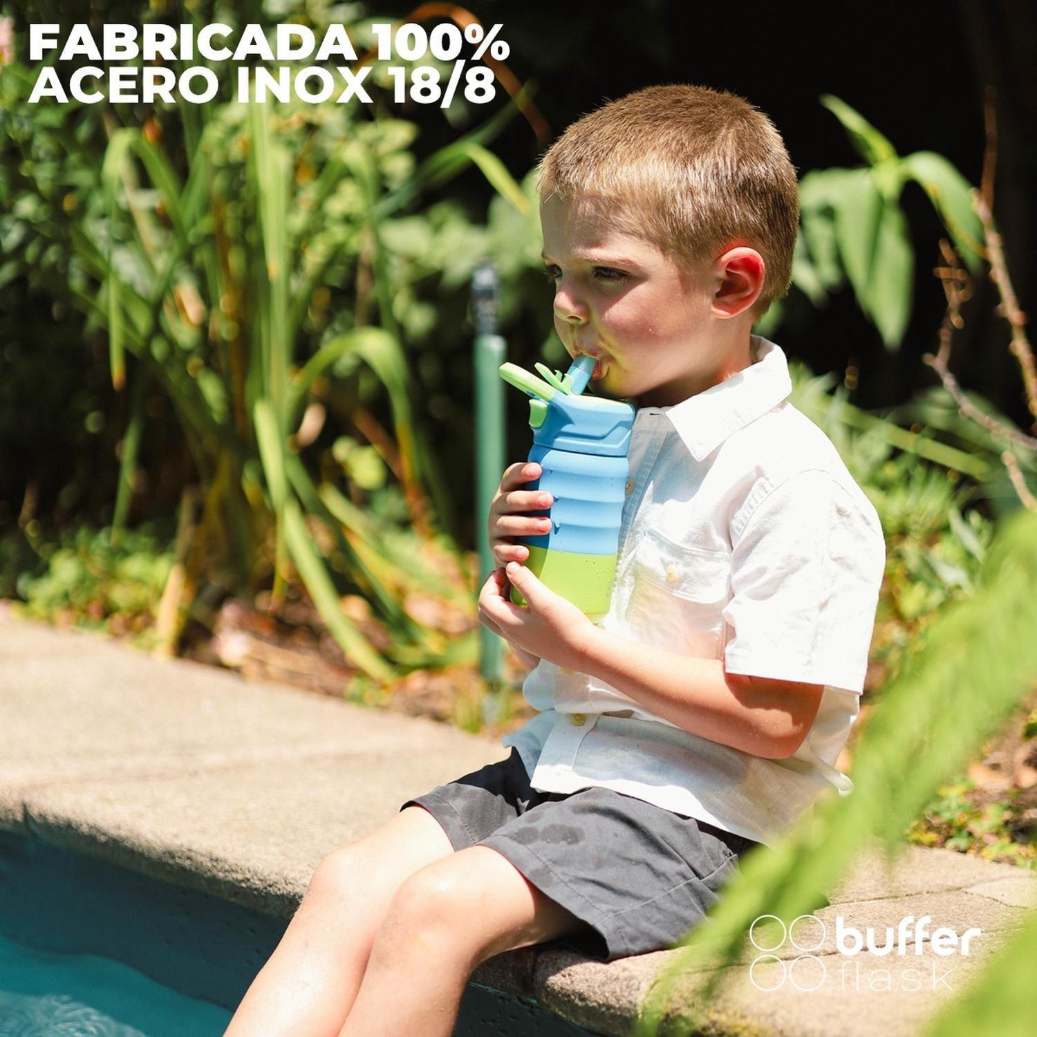 Termo Botella Agua Termica Niños Buffer 350ml Acero Inoxidable-3