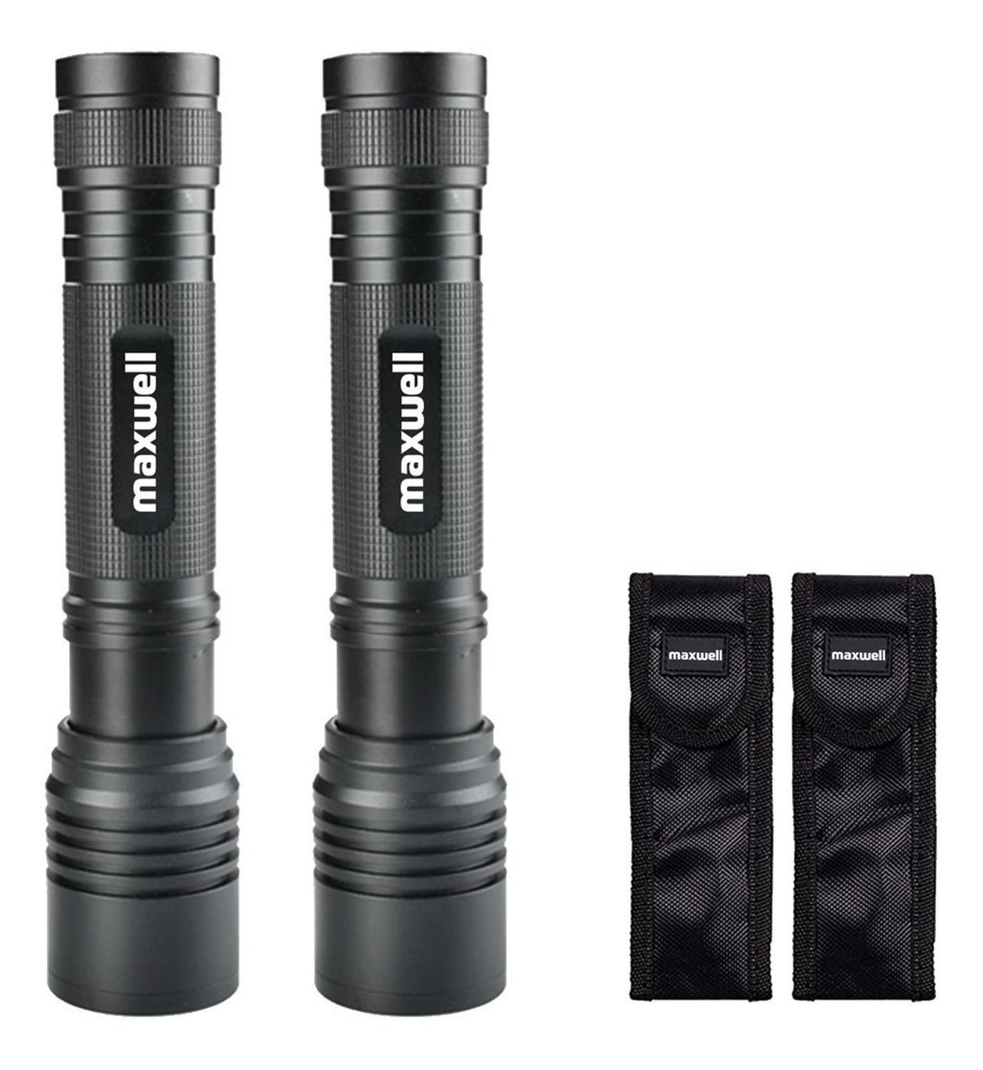 Linterna Led Tactica Set de 2 Maxwell Bateria Impermeable-0