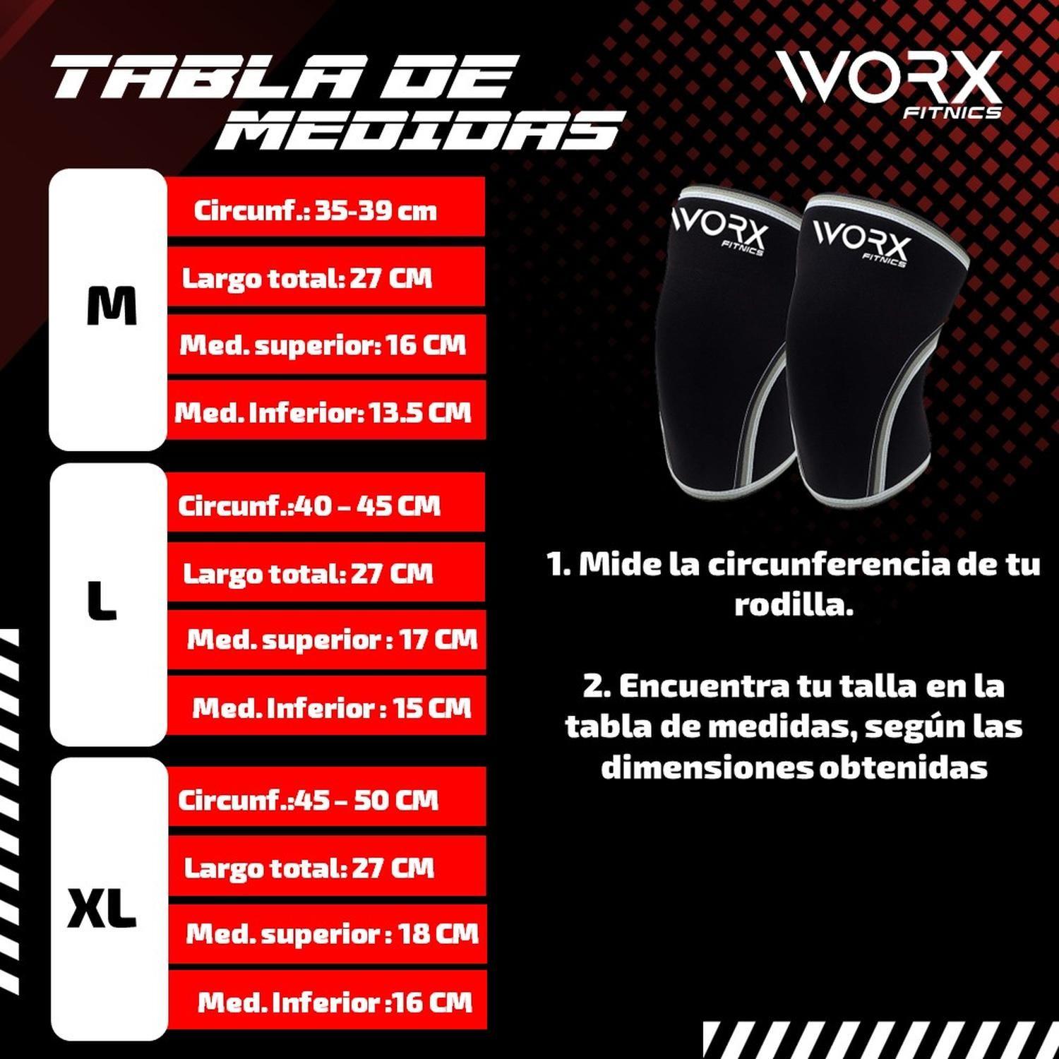 Rodillera Deportiva Worx Gym Compresion Ortopedica Neopreno negro-7