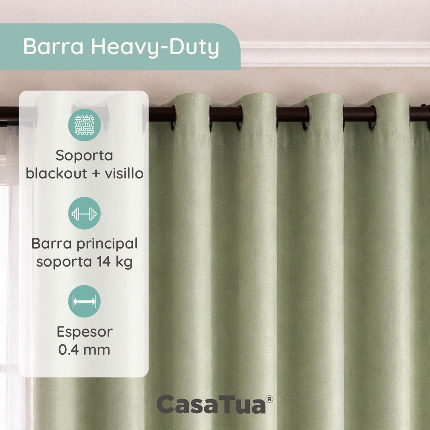 Barra Cortina Doble CasaTua Extensible 110 a 320cm + Soporte-2