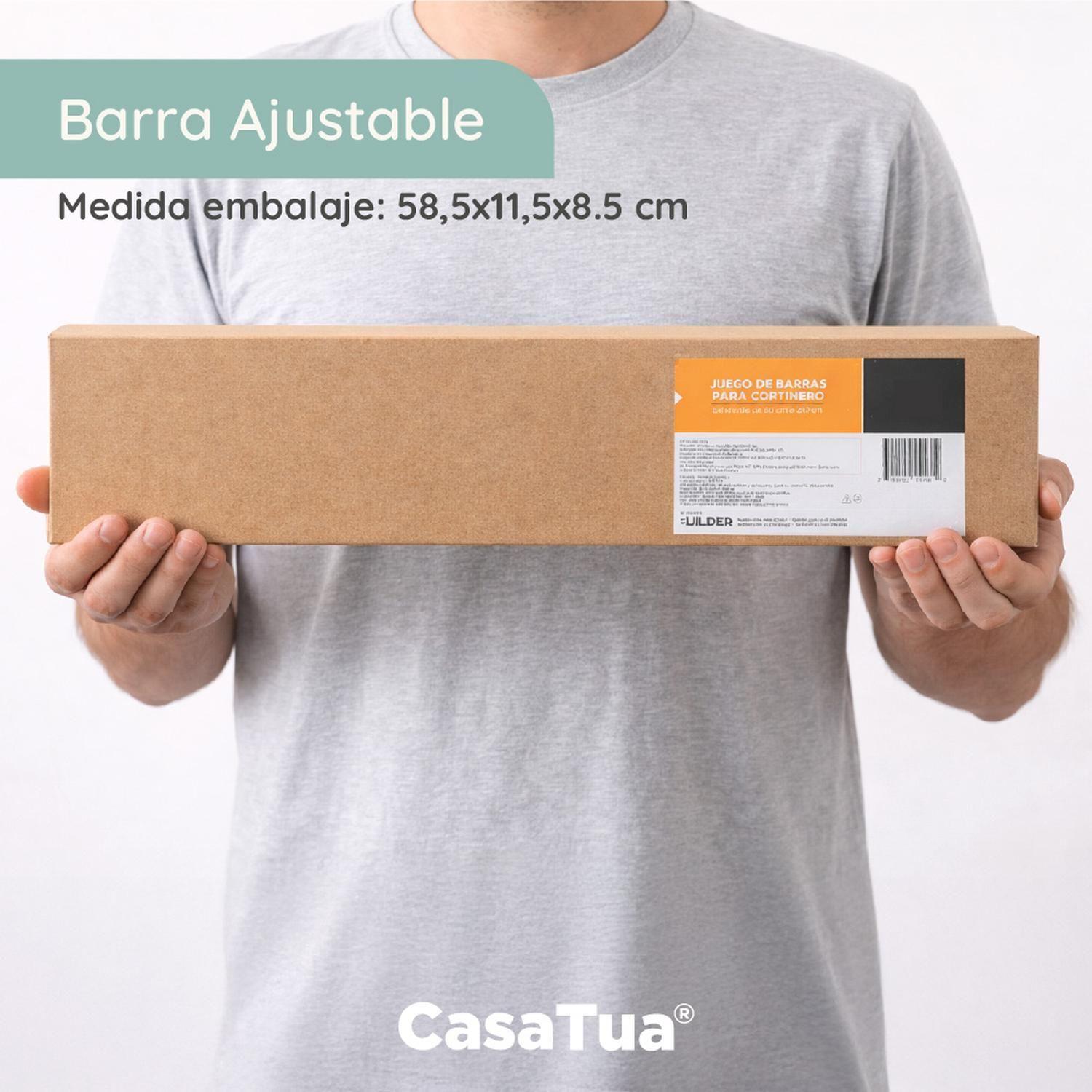 Barra Cortina Doble CasaTua Extensible 110 a 320cm + Soporte-3