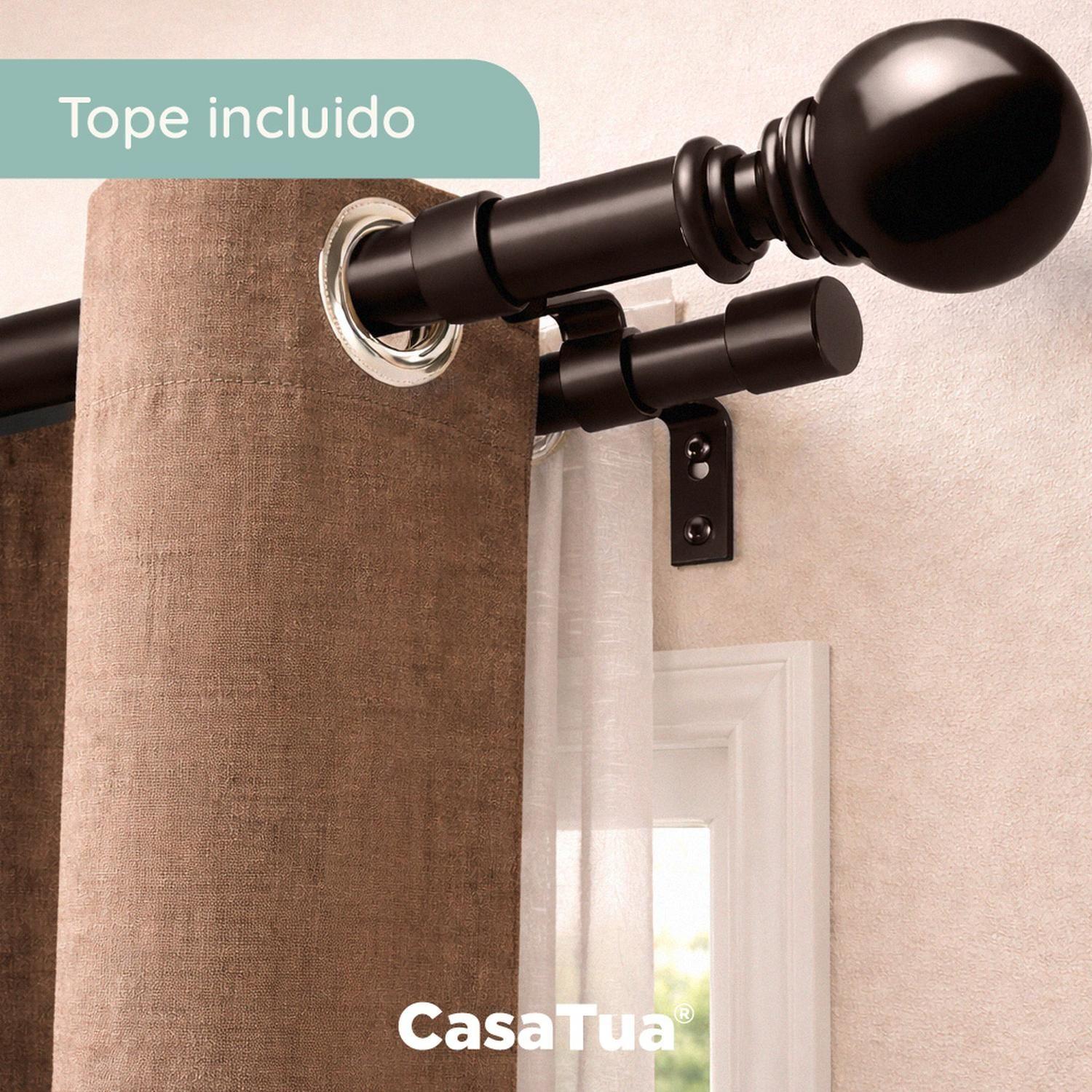 Barra Cortina Doble CasaTua Extensible 110 a 320cm + Soporte-6