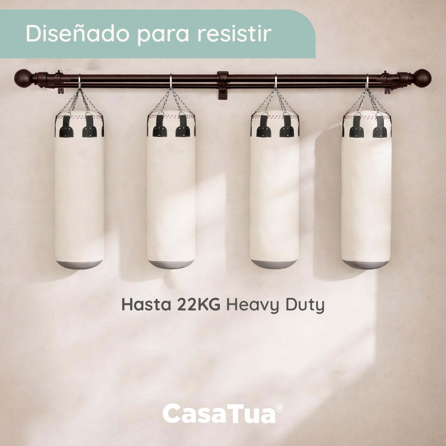 Barra Cortina Doble CasaTua Extensible 110 a 320cm + Soporte-2