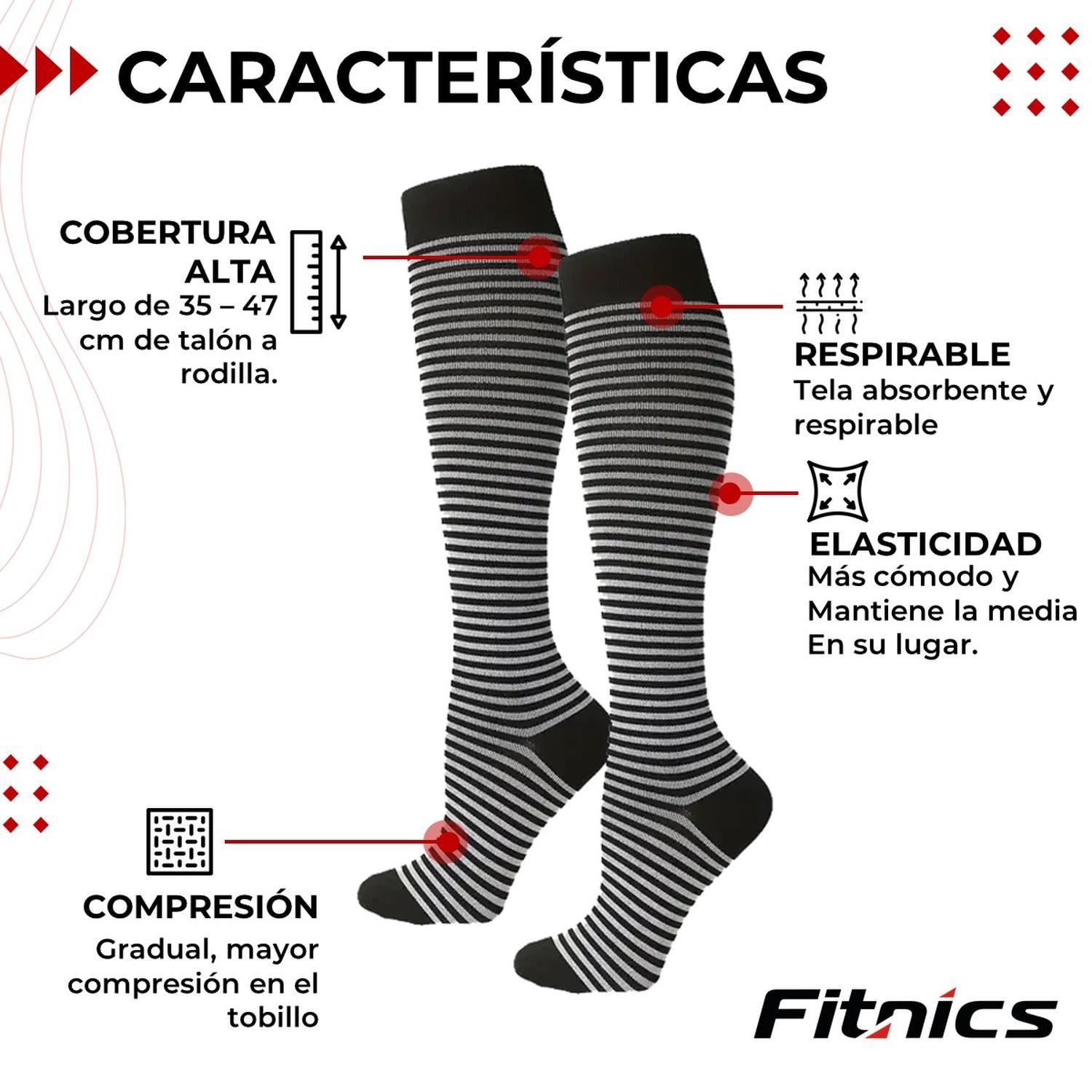 Medias Calcetines de Compresion varices Pack 5 Pares Fitnics-4