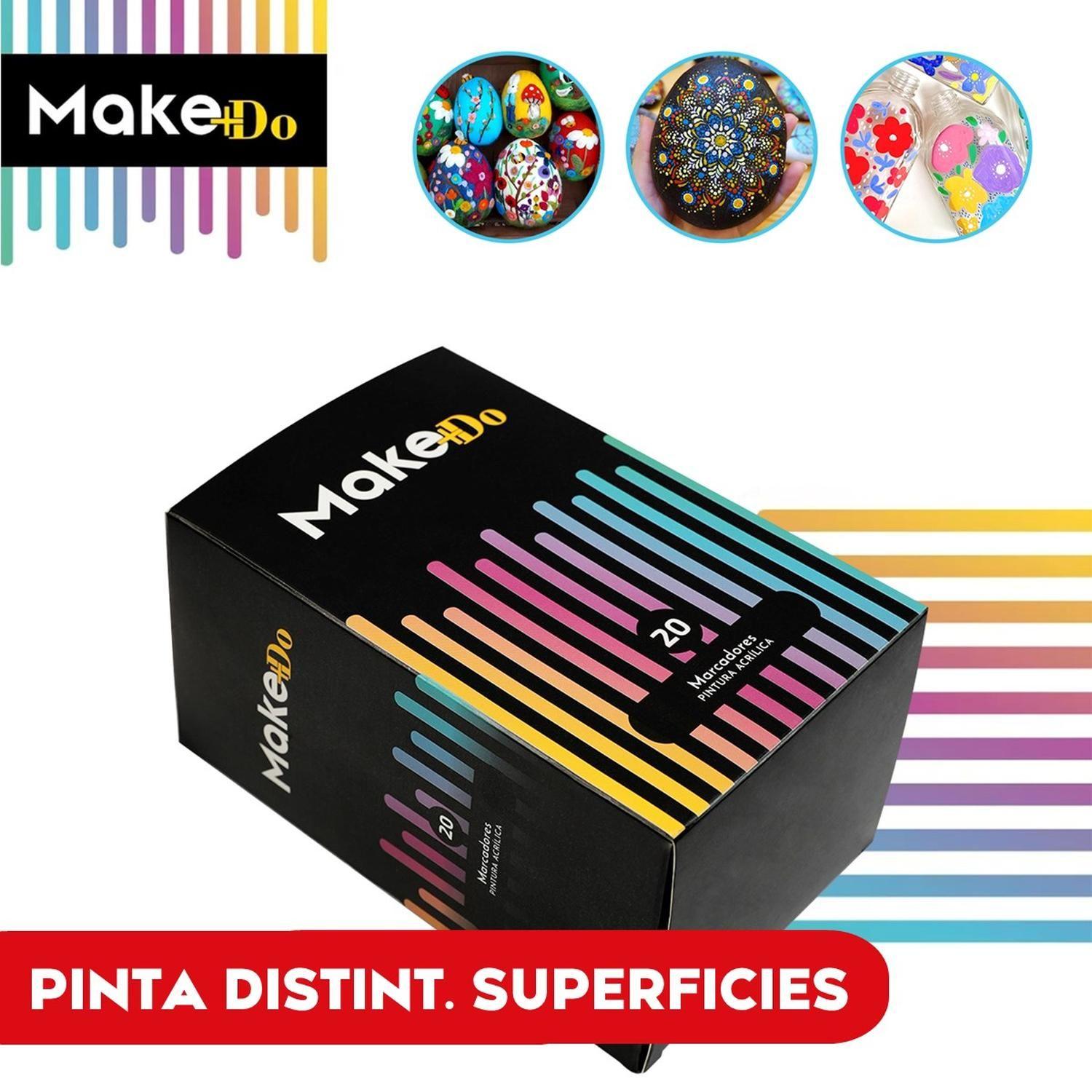 Marcadores Plumones Acrilico Make+Do 3M Set de 20 Lapices-3