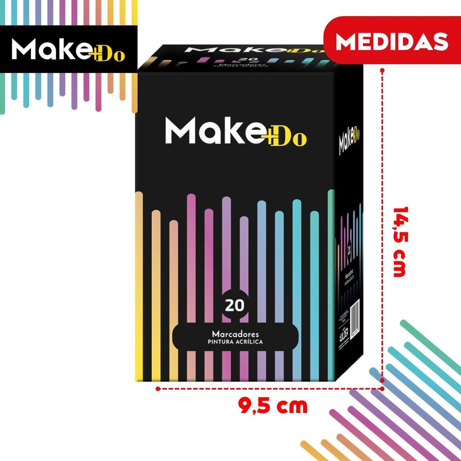 Marcadores Plumones Acrilico Make+Do 3M Set de 20 Lapices-8