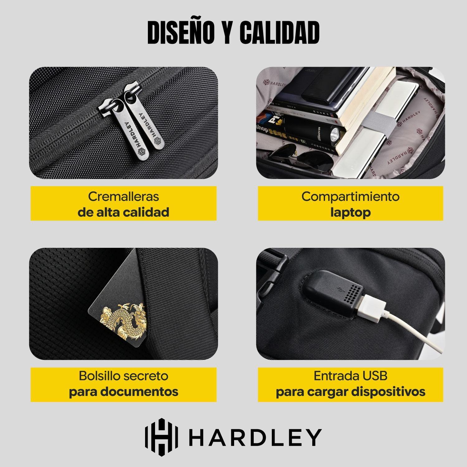Mochila Notebook Hardley Impermeable 28 lt Antirrobo Balistica-4