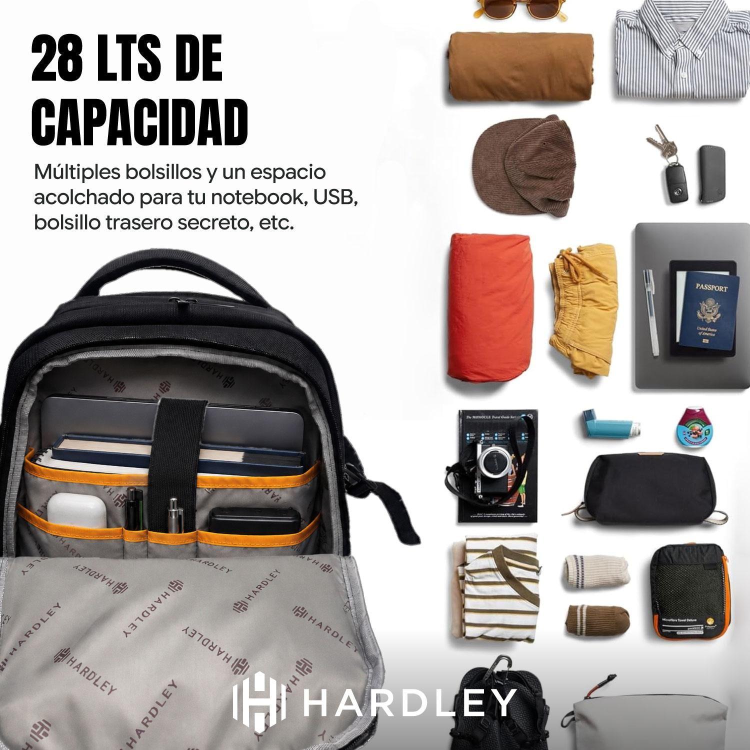 Mochila Notebook Hardley Impermeable 28 lt Antirrobo Balistica-6