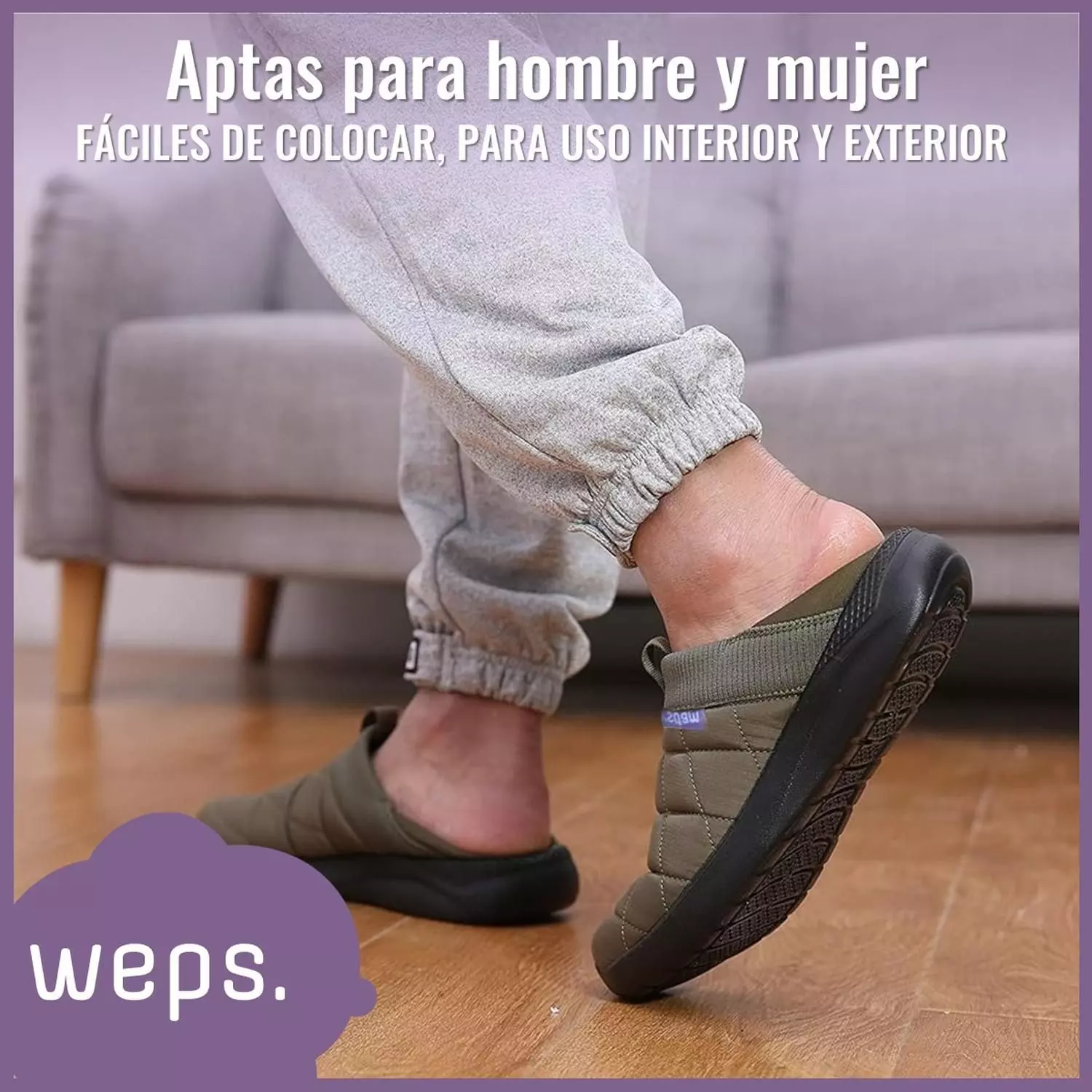 Pantuflas Mujer Hombre Niños Zapatillas Indoor Outdoor Weps-3