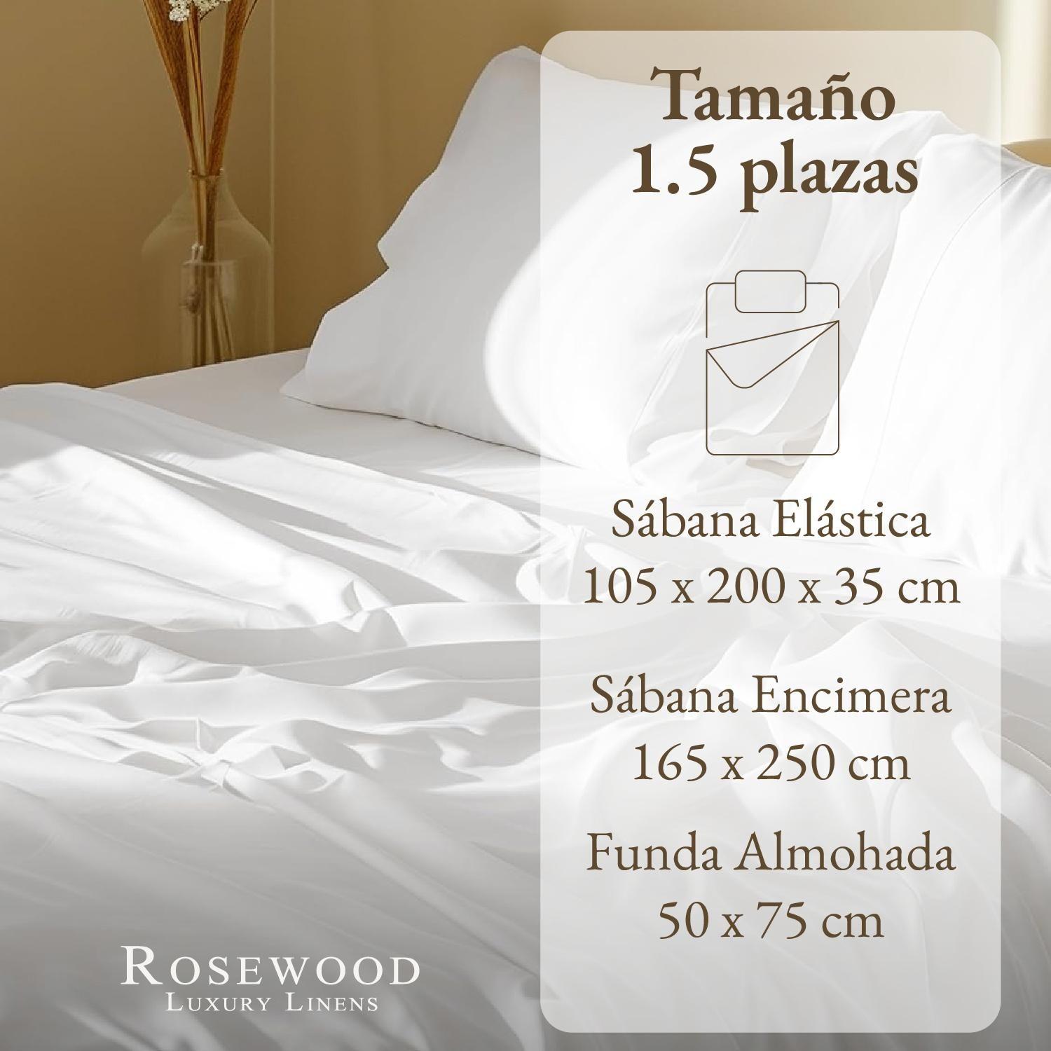 Sabanas 1.5 Plazas 100% Algodon 500 Hilos Premium Rosewood-6