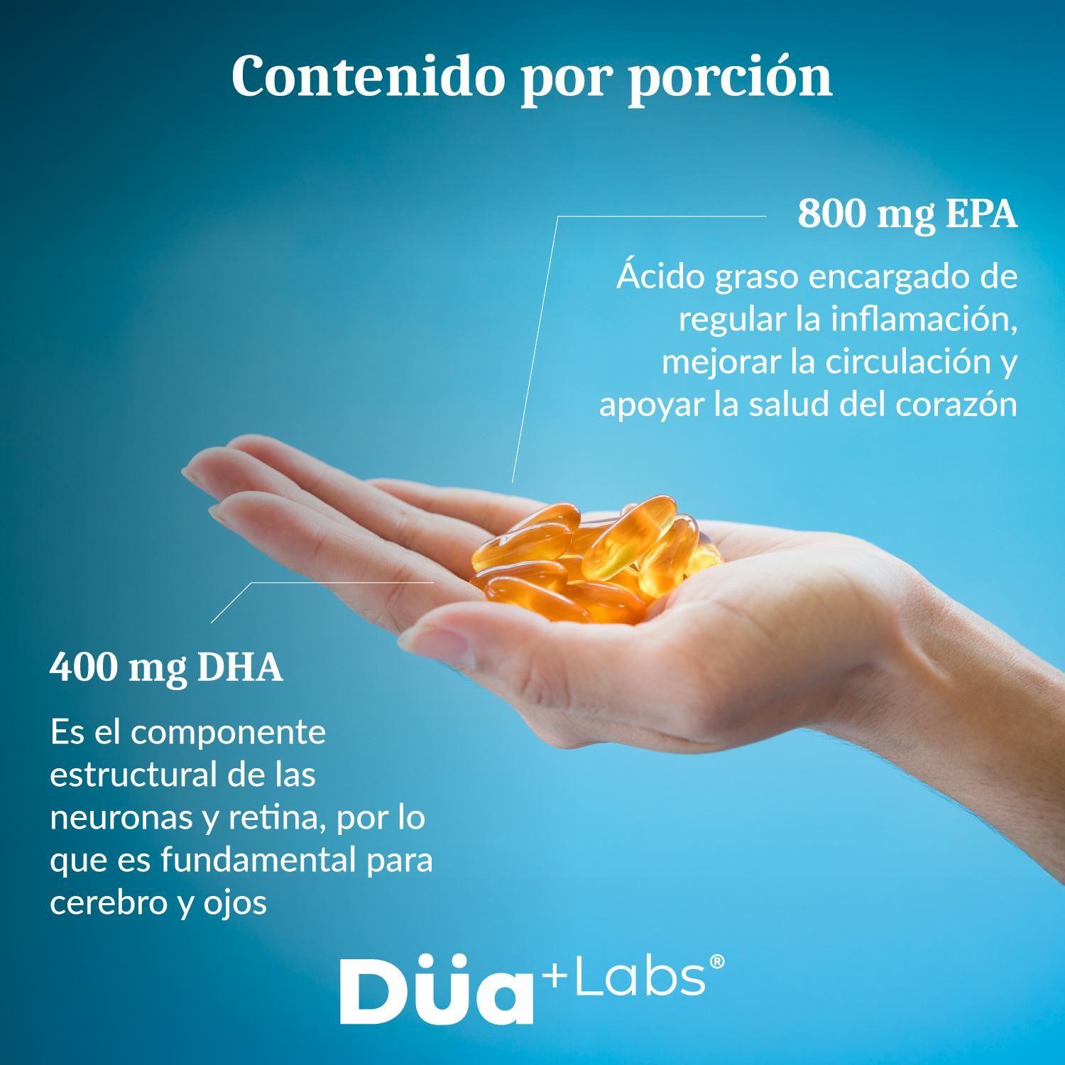 Omega 3 Düa Labs® 800 EPA 400 DHA 120 Cápsulas Para 60 días-8
