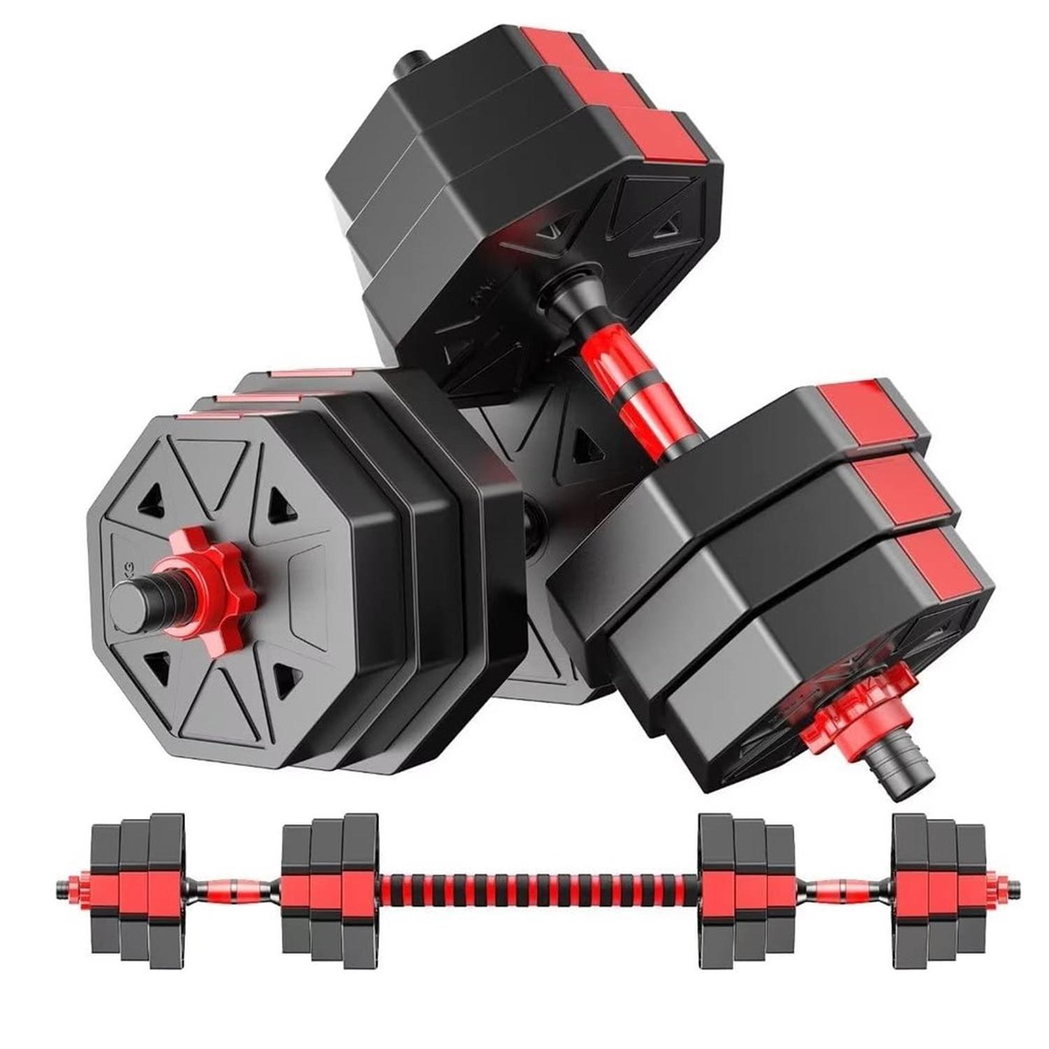 Mancuernas Ajustables 20 kg Total Set 2en1 Fitnics + Barra-0