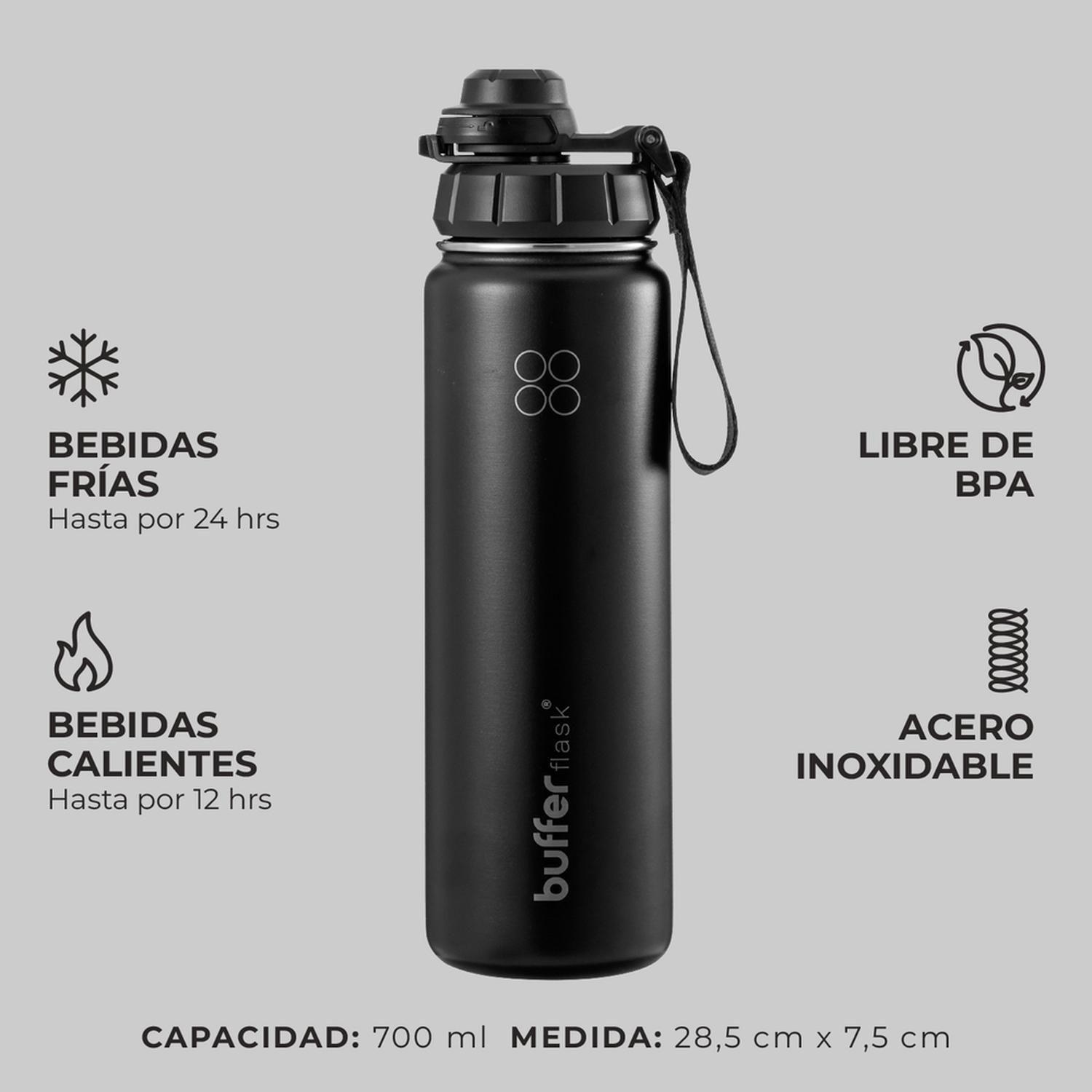 Botella Termica Agua Buffer Acero Inoxidable + Tapas 700ml-2
