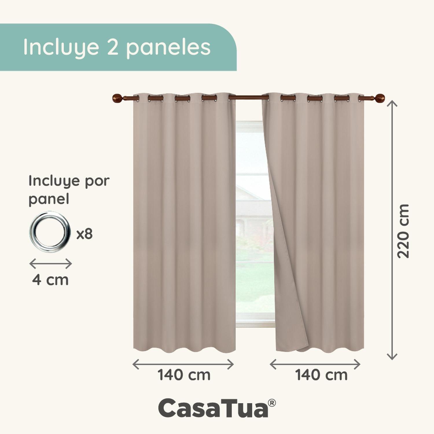 Cortina Blackout Casatua 2 Paños 140x220cm Aislante-5