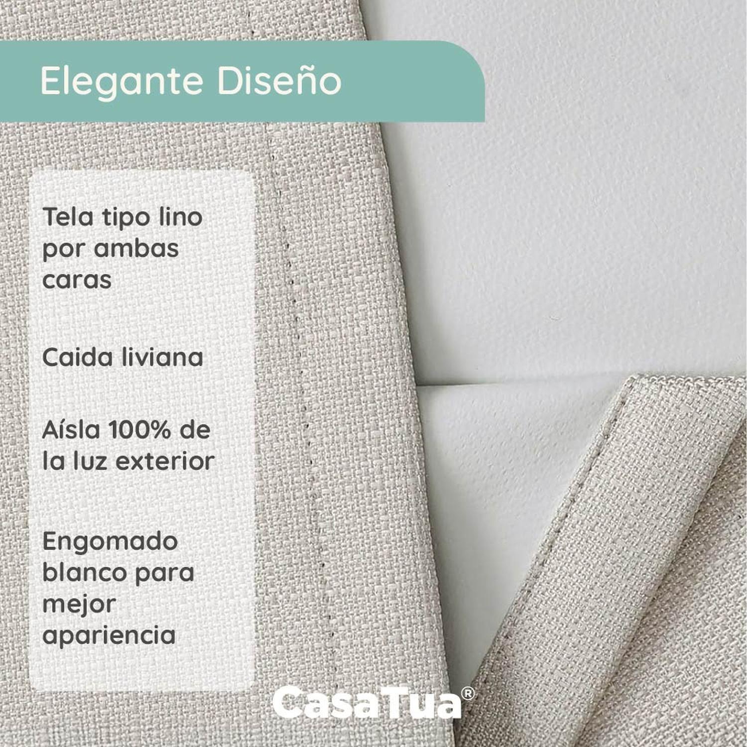 Cortina Blackout Engomada Termica Set 2 Casatua 140x220-2