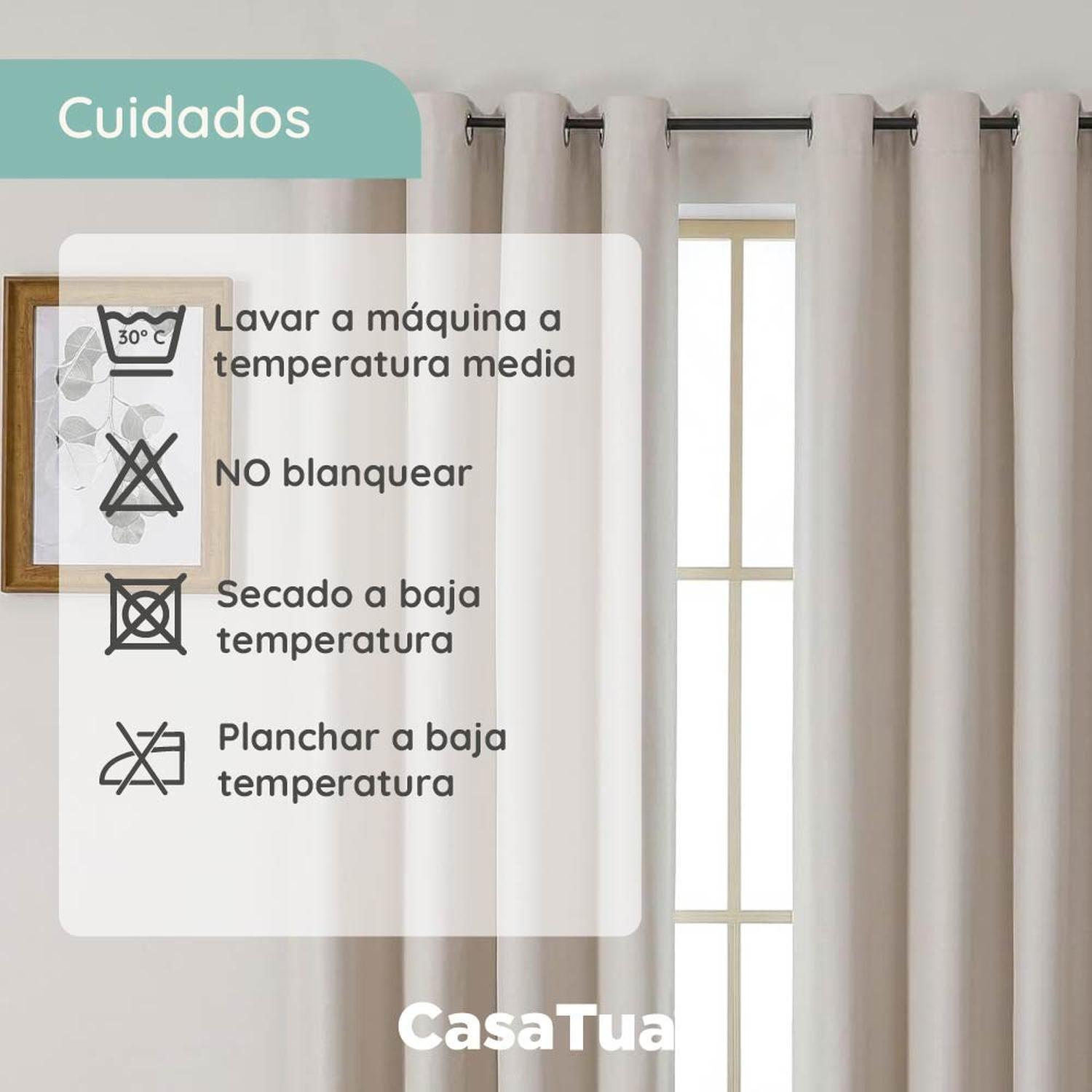 Cortina Blackout Engomada Termica Set 2 Casatua 140x220-8
