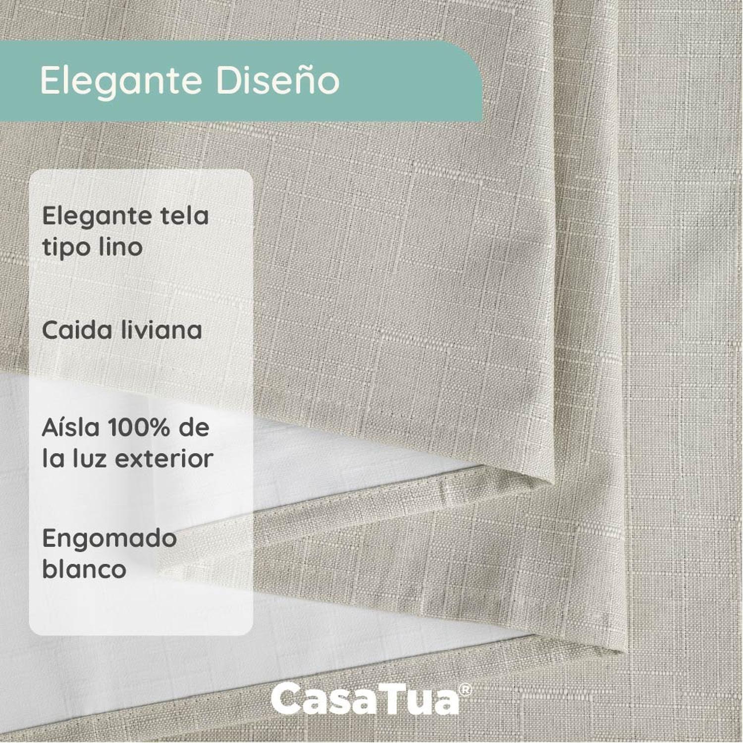 Cortina Blackout Engomada Termica Set 2 Casatua 140x220-1