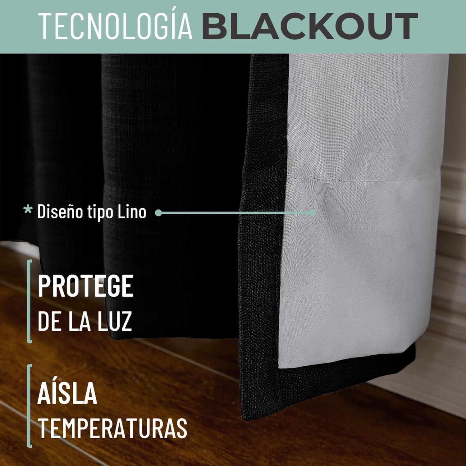 Cortina Blackout Engomada Termica Set 2 Casatua 140x220-2