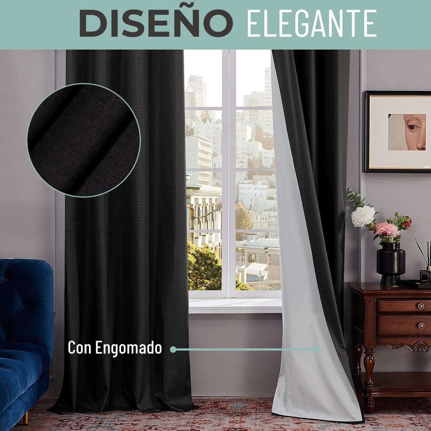 Cortina Blackout Engomada Termica Set 2 Casatua 140x220-4