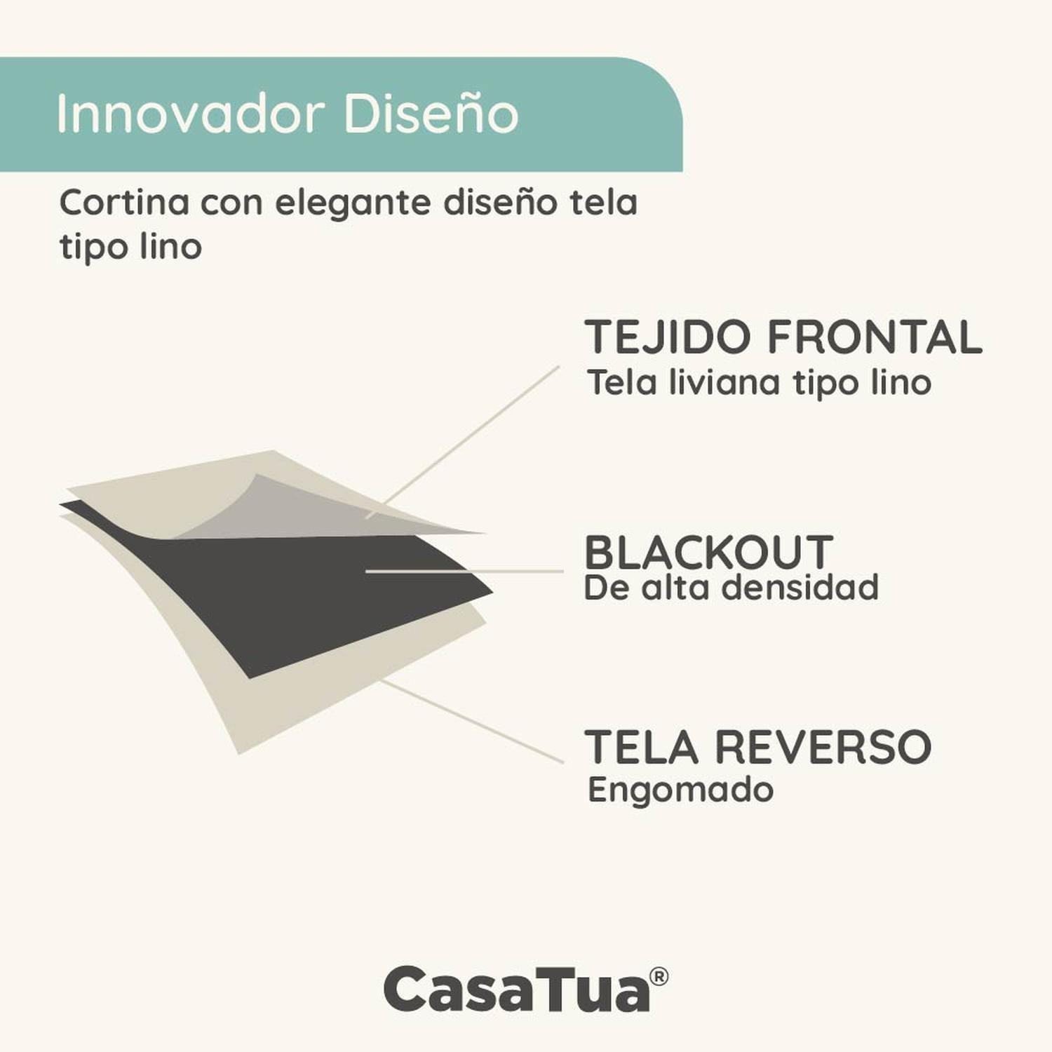 Cortina Blackout Engomada Termica Set 2 Casatua 140x220-7