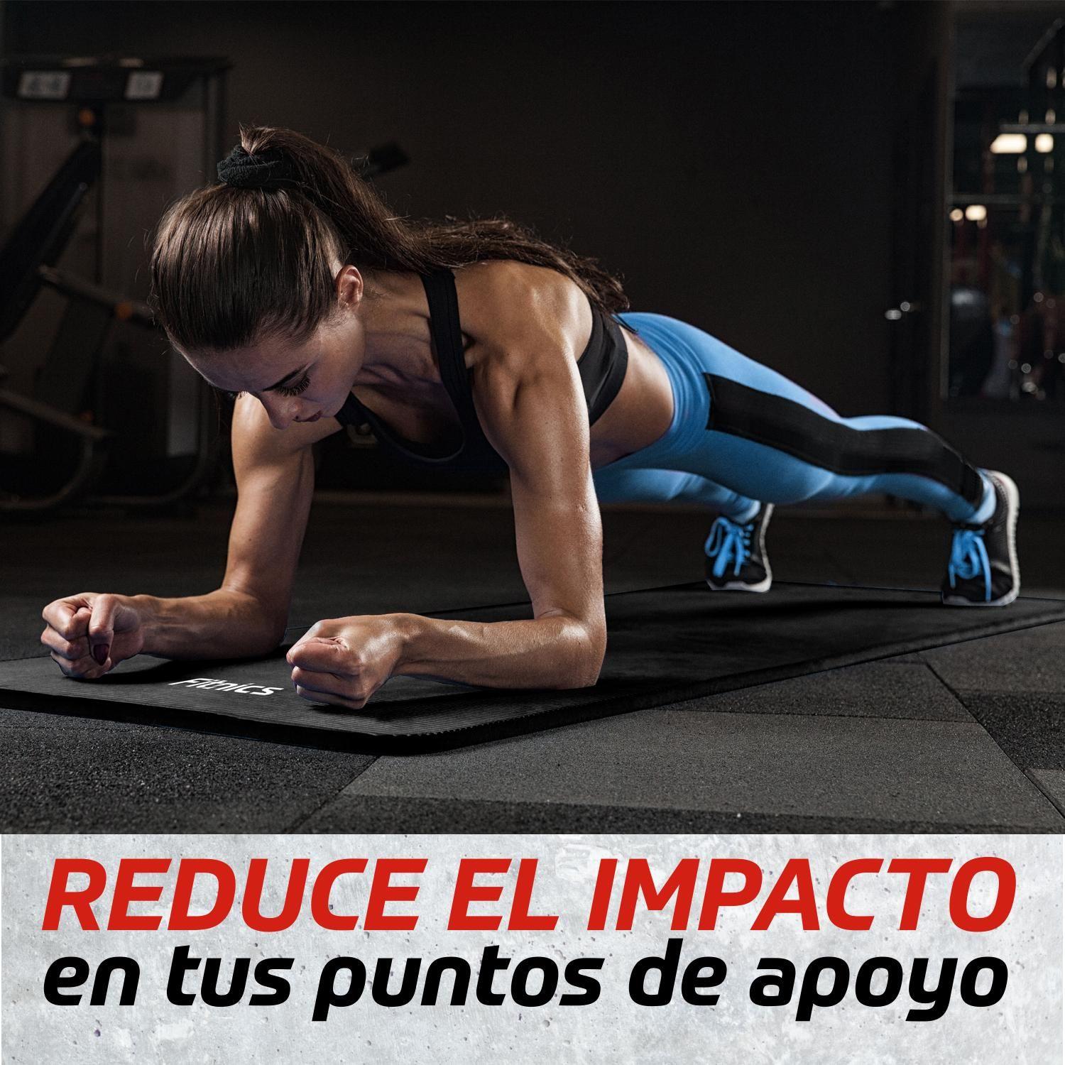 Mat Yoga Colchoneta Ejercicio Extra Grueso 15mm Bolso+Correa negro-2
