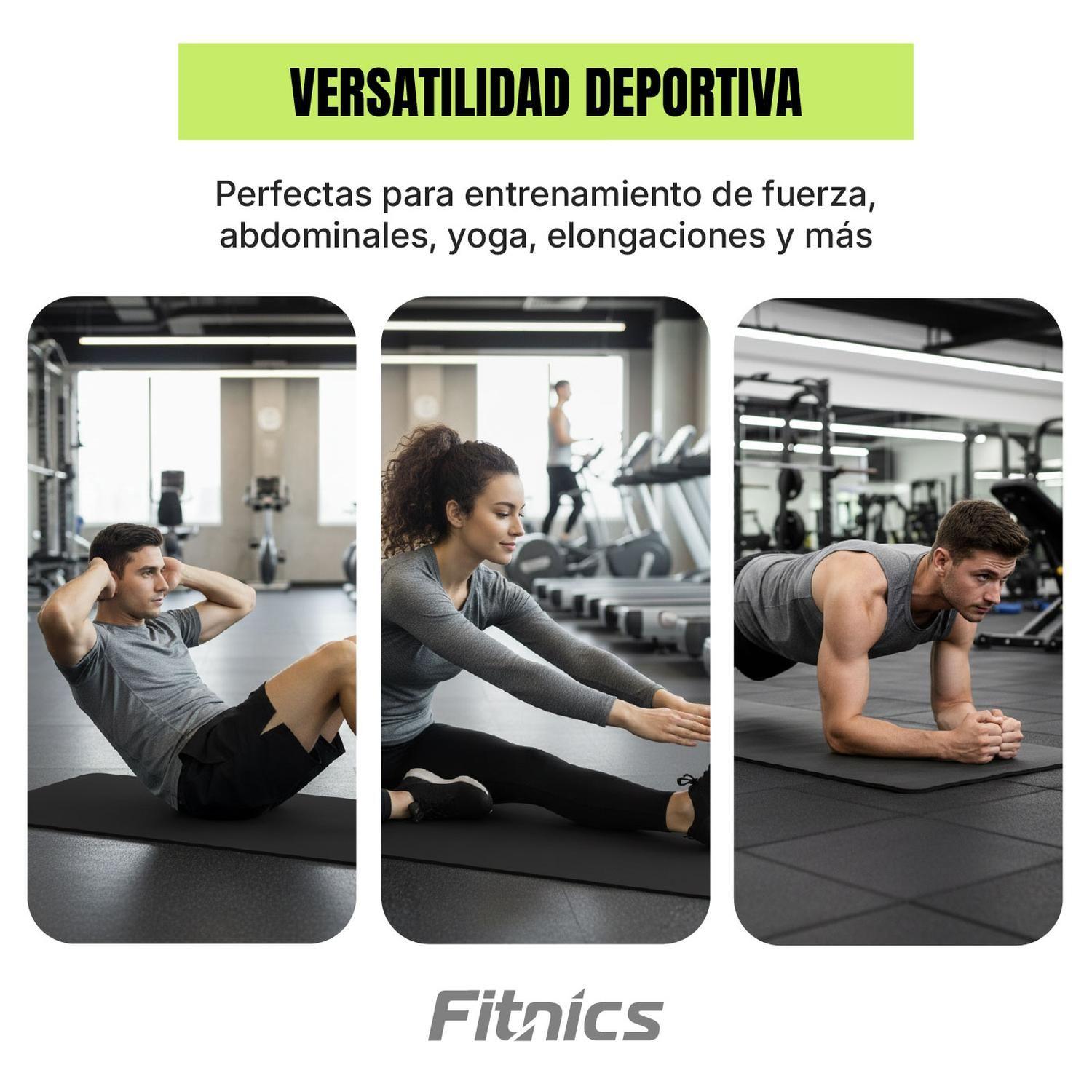 Mat Yoga Colchoneta Ejercicio Extra Grueso 15mm Bolso+Correa negro-2