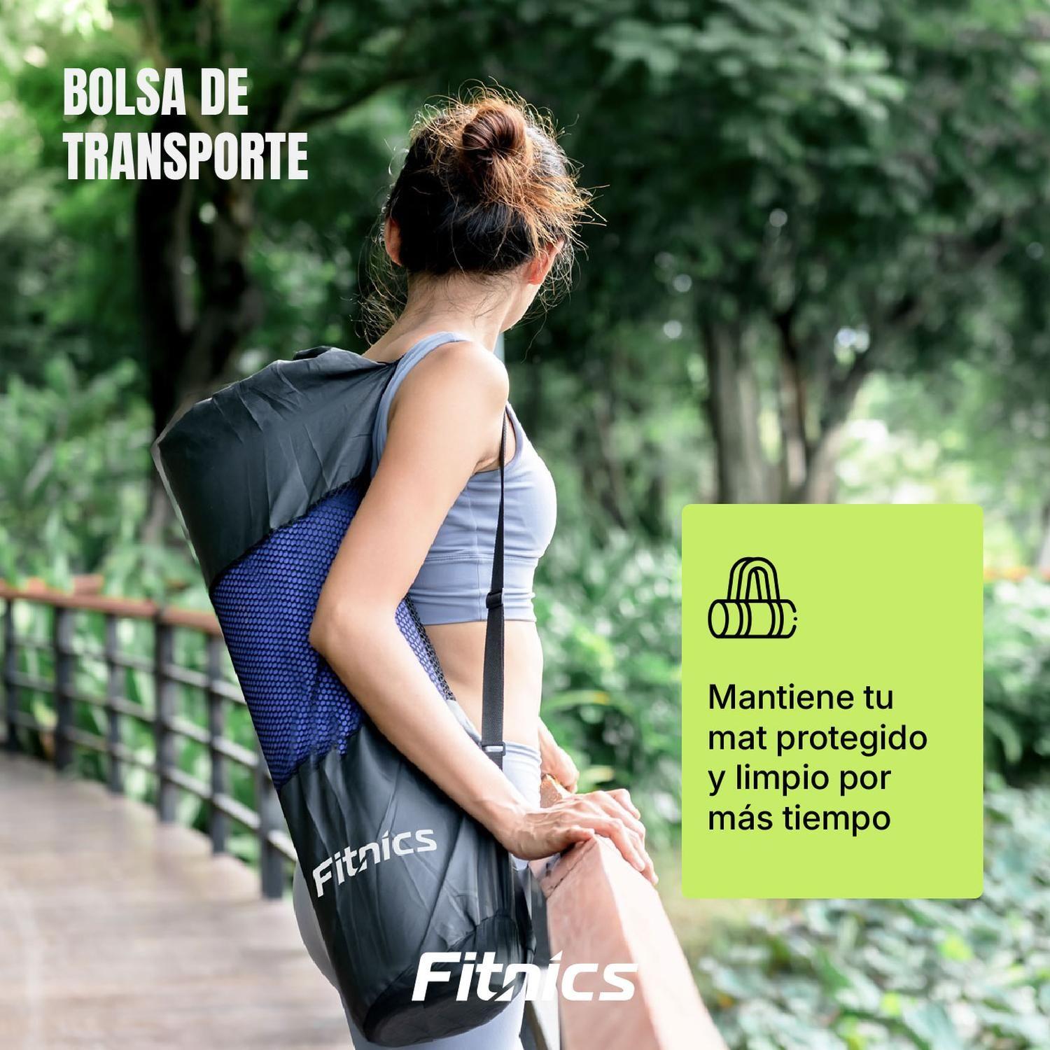 Mat Yoga Colchoneta Ejercicio Extra Grueso 15mm Bolso+Correa negro-4