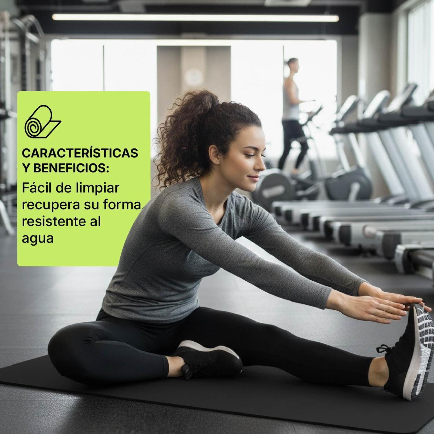 Mat Yoga Colchoneta Ejercicio Extra Grueso 15mm Bolso+Correa negro-5