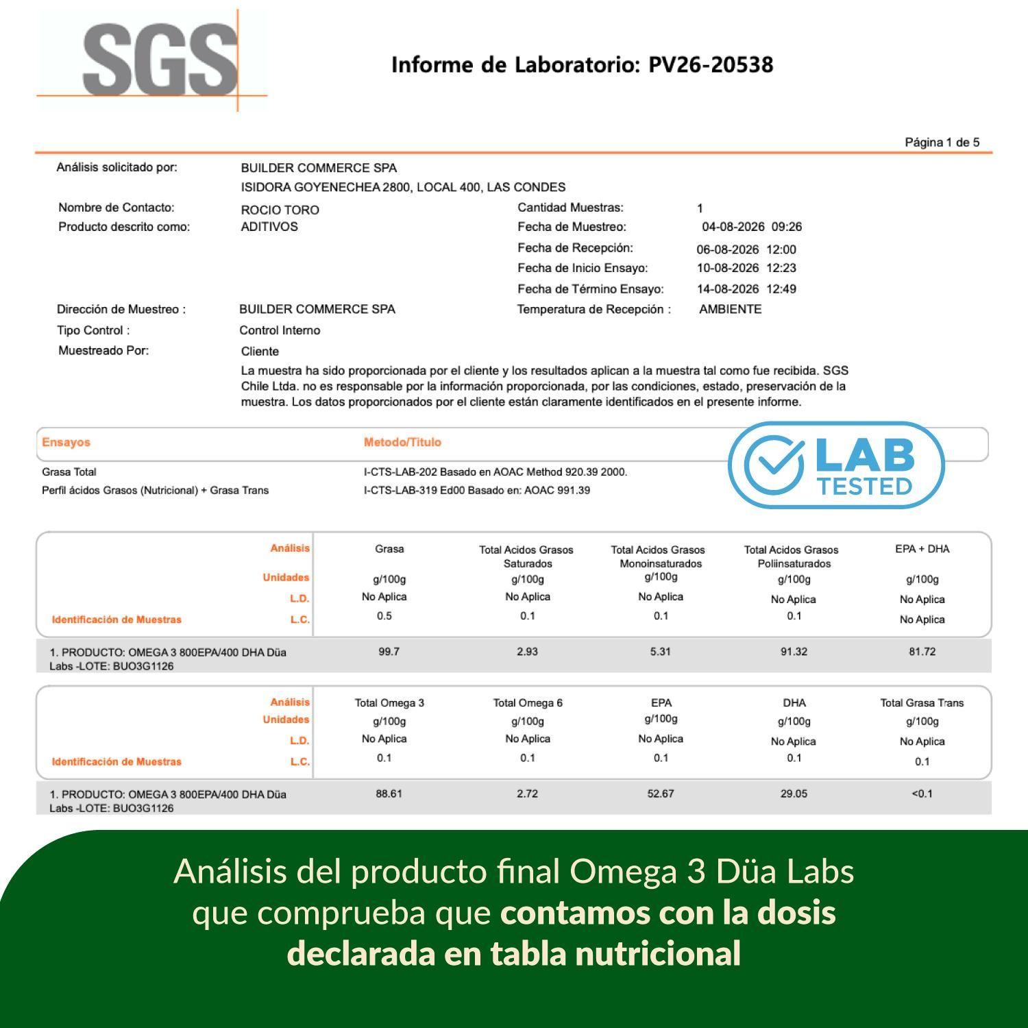 Omega 3 Düa Labs® 800 EPA 400 DHA 120 Cápsulas Para 60 días-8