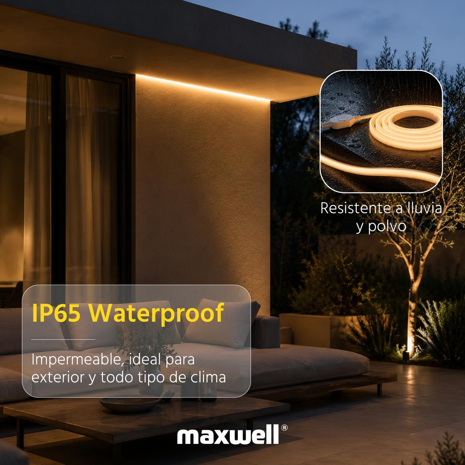 Tira Led Cinta Cob Luz Cálida Maxwell 10m Impermeable-3
