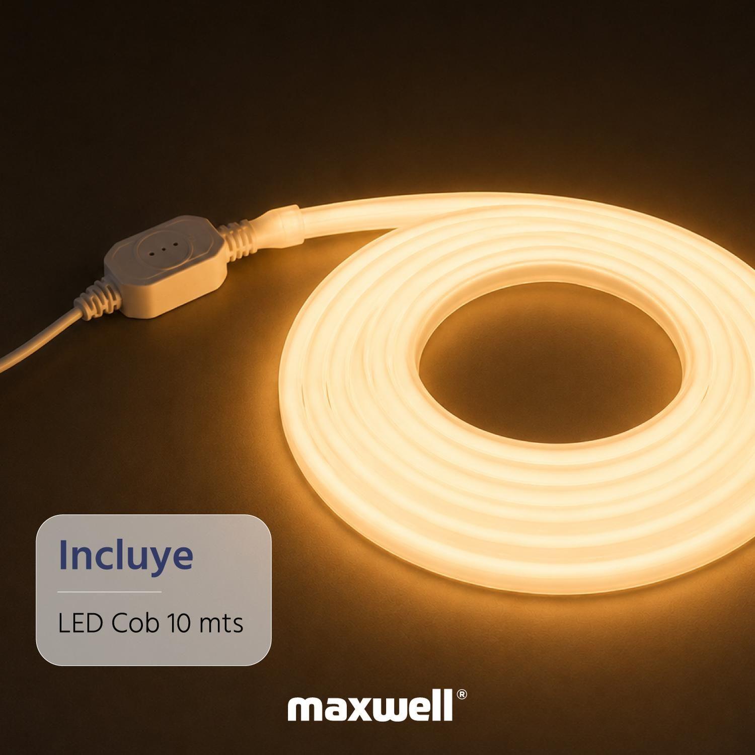 Tira Led Cinta Cob Luz Cálida Maxwell 10m Impermeable-7