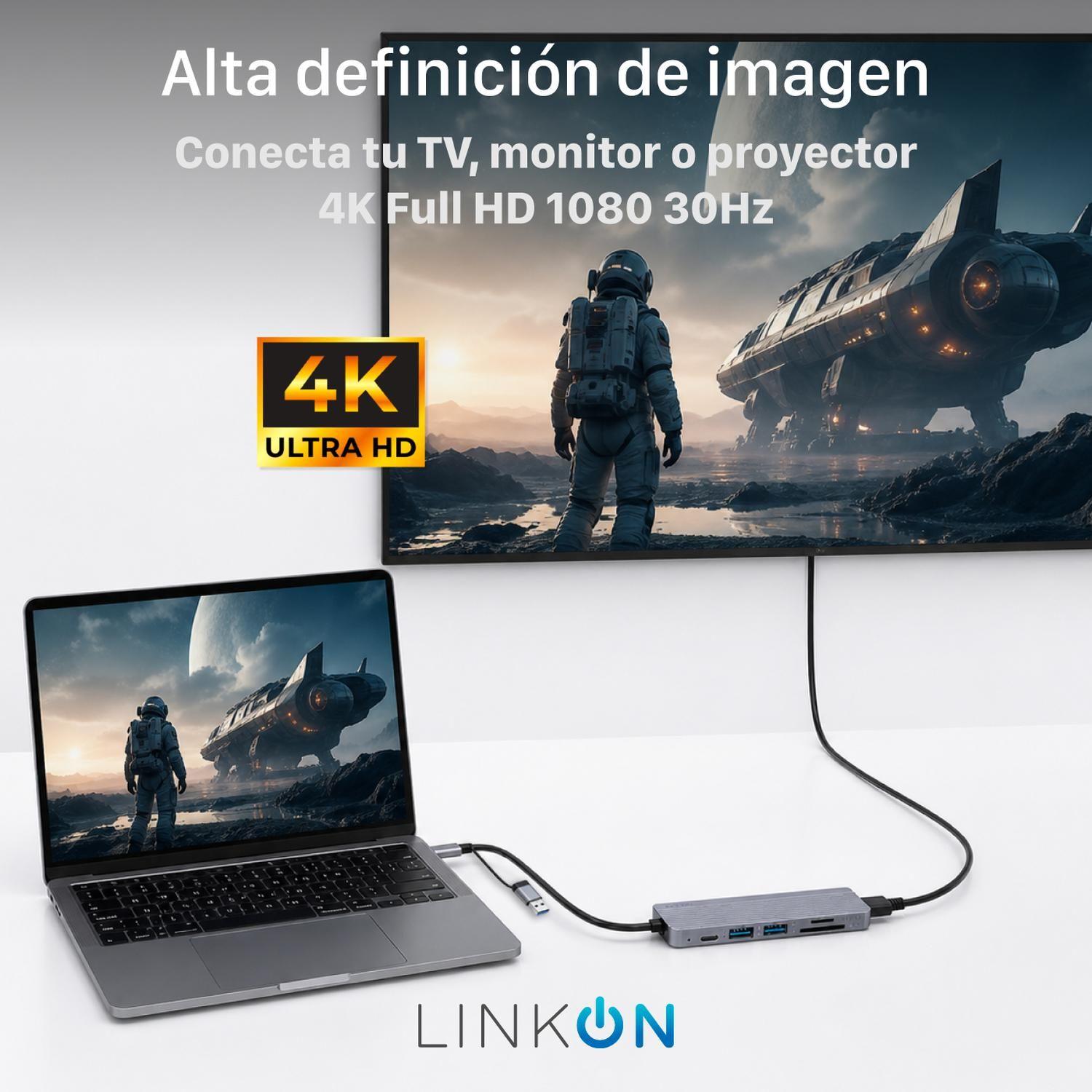 Hub Adaptador Usb C 6 en 2 Linkon Para Mac Macbook Windows-5