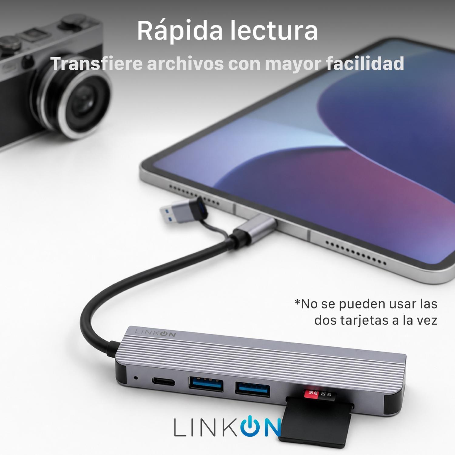 Hub Adaptador Usb C 6 en 2 Linkon Para Mac Macbook Windows-6