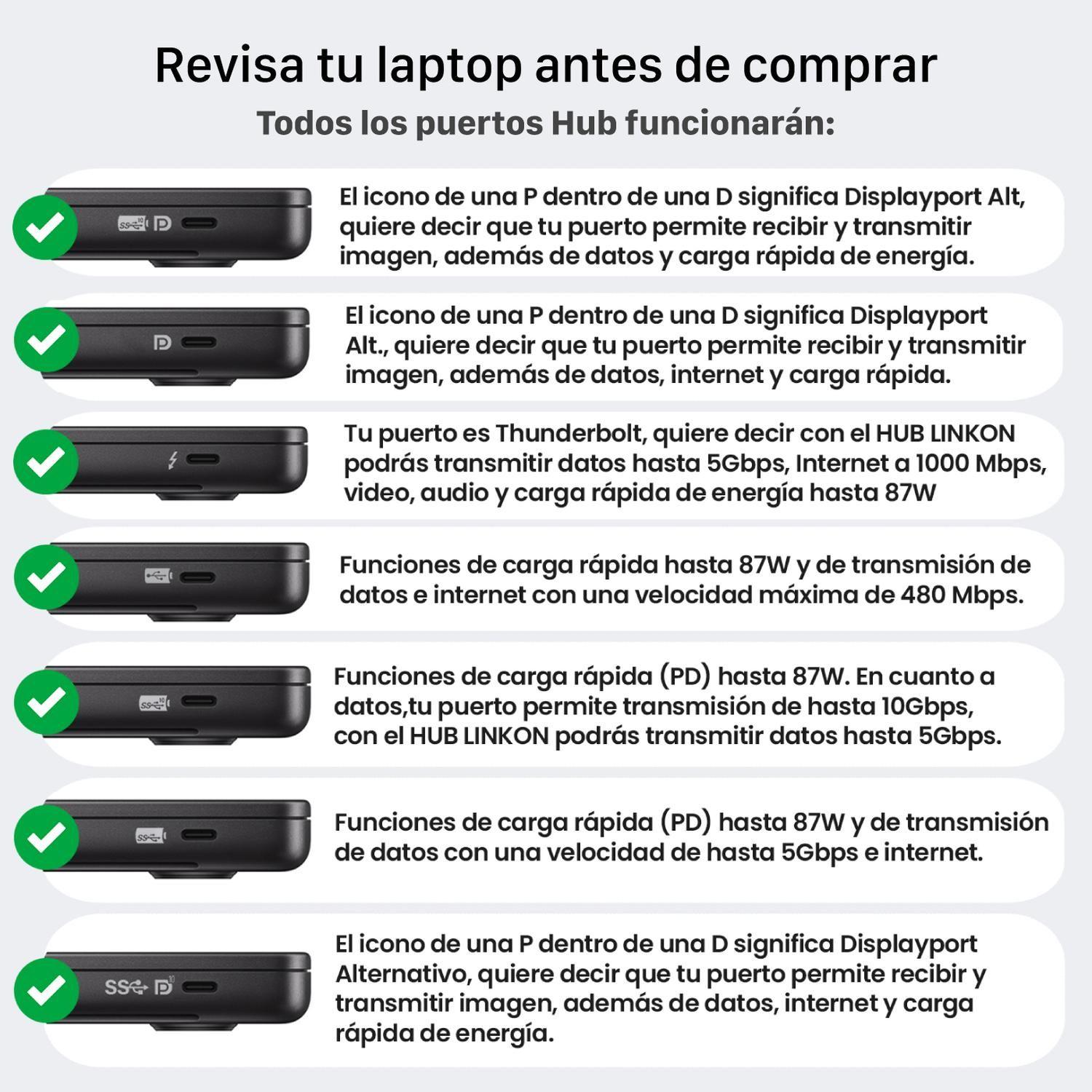 Hub Adaptador Usb C 6 en 2 Linkon Para Mac Macbook Windows-8