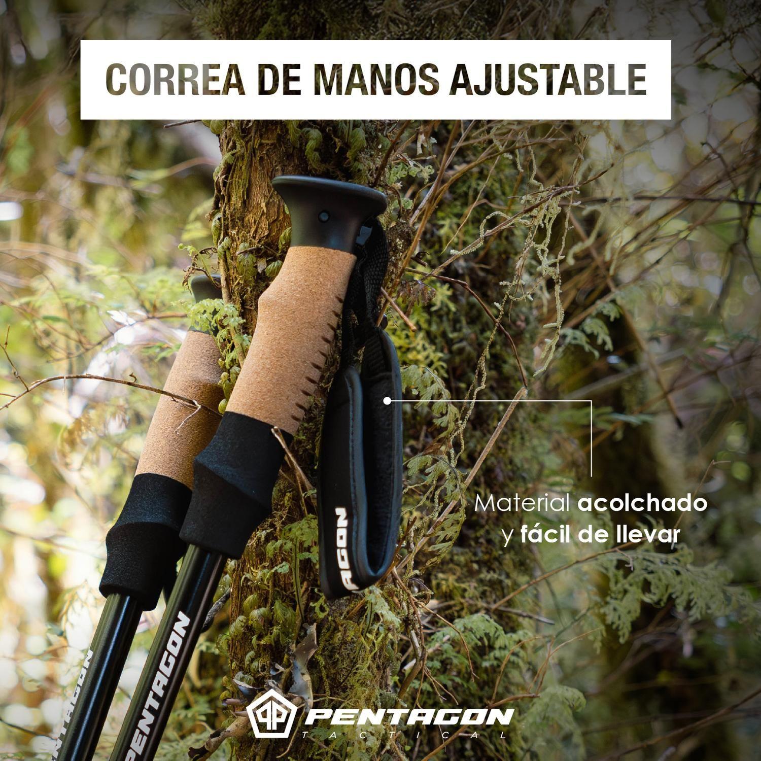 Bastones de Trekking Set de 2 Plegables Aluminio Pentagon negro-2
