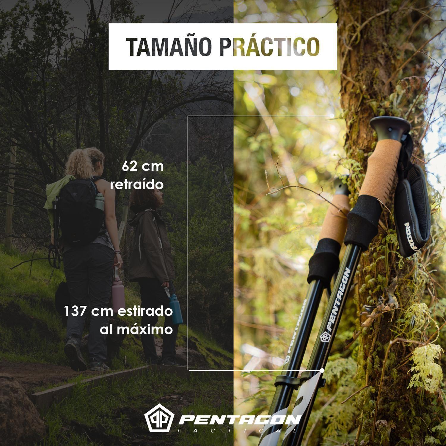 Bastones de Trekking Set de 2 Plegables Aluminio Pentagon negro-4