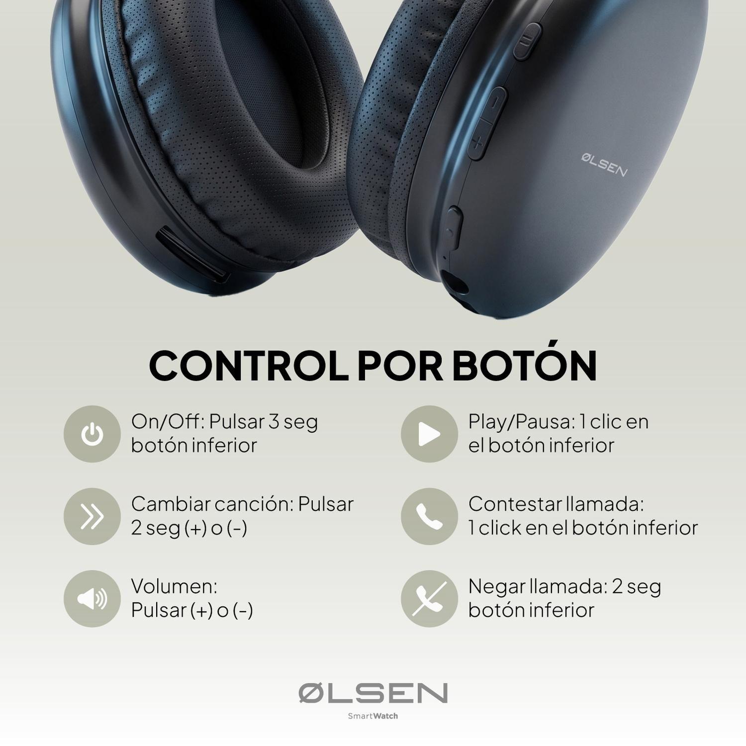 Audifonos Inalambricos Bluetooth Olsen Over-Ear + Microfono-5