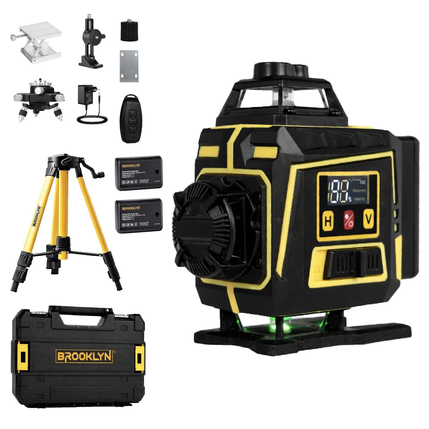 Nivel Laser Verde Brooklyn 16 Líneas Autonivelante + Tripode-0