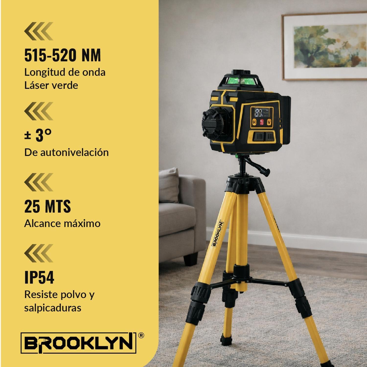 Nivel Laser Verde Brooklyn 16 Líneas Autonivelante + Tripode-2