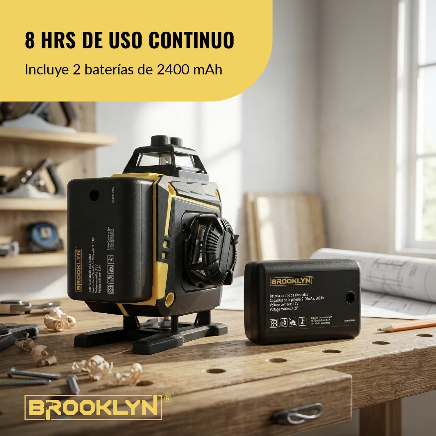 Nivel Laser Verde Brooklyn 16 Líneas Autonivelante + Tripode-3